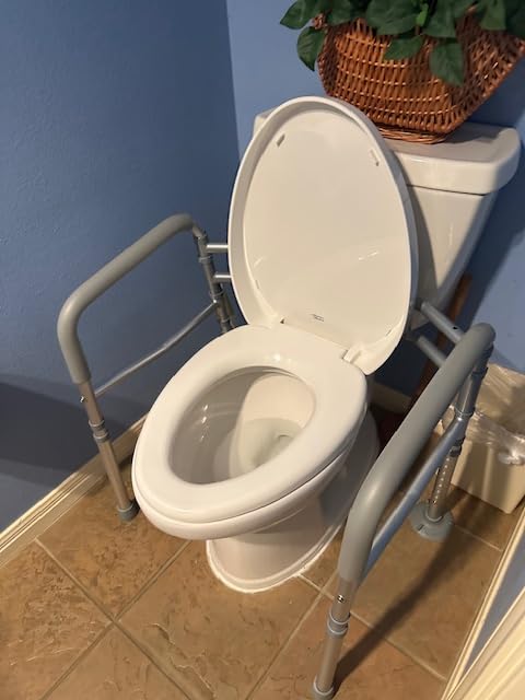 Medical king Toilet Safety Rail - Adjustable Detachable Toilet Safety Frame with Handles Heavy-Duty Toilet Safety Rails Stand Alone - Toilet Safety Rails for Elderly, Handicapped - Fits Most Toilets customer photo 1