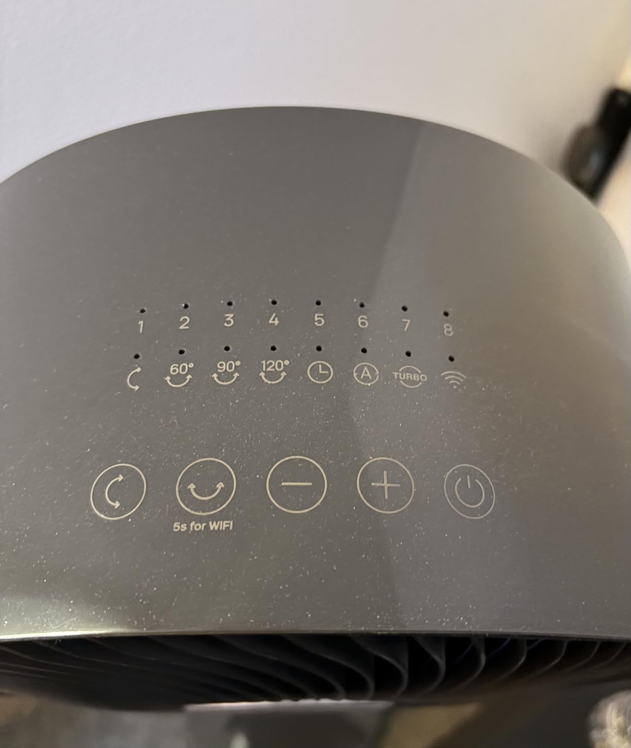 DREO Smart Fan for Bedroom, 120°+105° Omni-directional Oscillating, Quiet 20dB Fan, 100ft Air Circulator Pedestal Fan with DC Motor, 8 Speeds, 6 Modes, 37-43'' Height, Wi-Fi/Voice/Alexa, no light customer photo 2