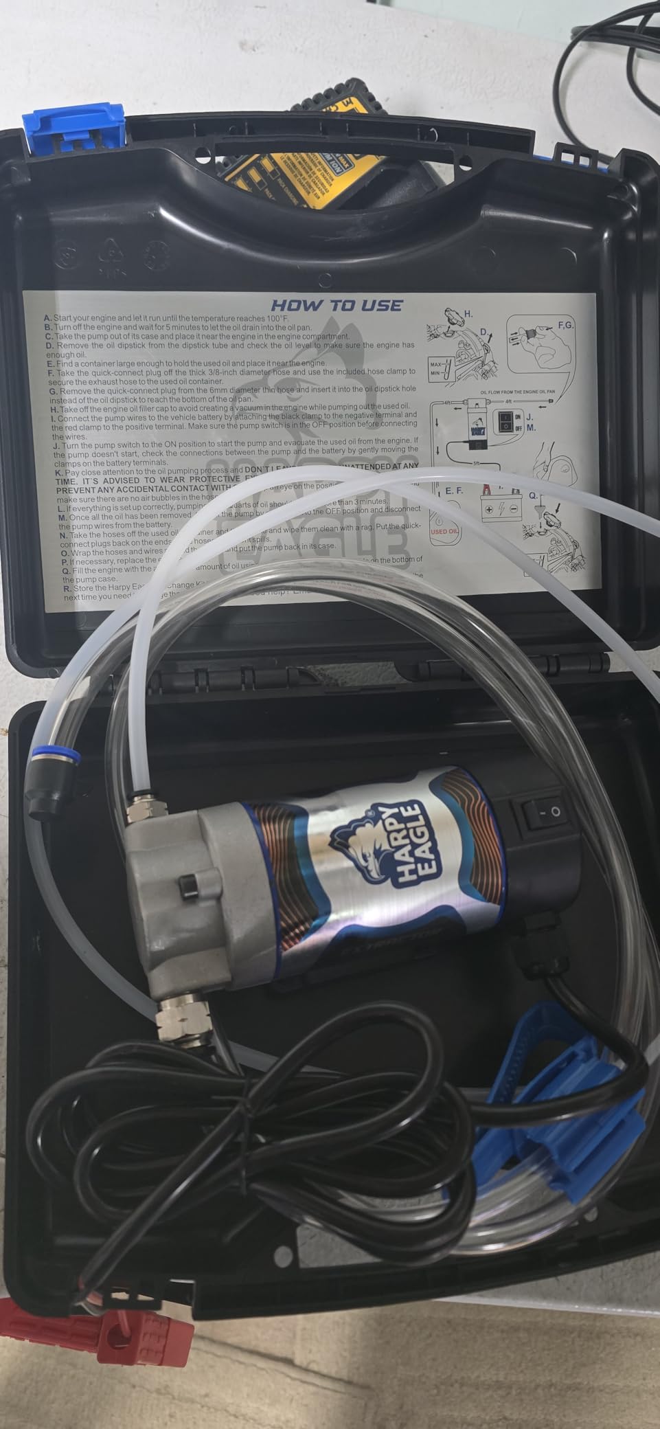 Harpy Eagle Electric Oil Change Extractor Pump 12/24V 100W, Oil Сhange Fluid Extractor Suction Transfer Pump Portable for Automotive, Cars, Boats, Motorcycle,Trucks with Storage Case/Patent Pending customer photo 2