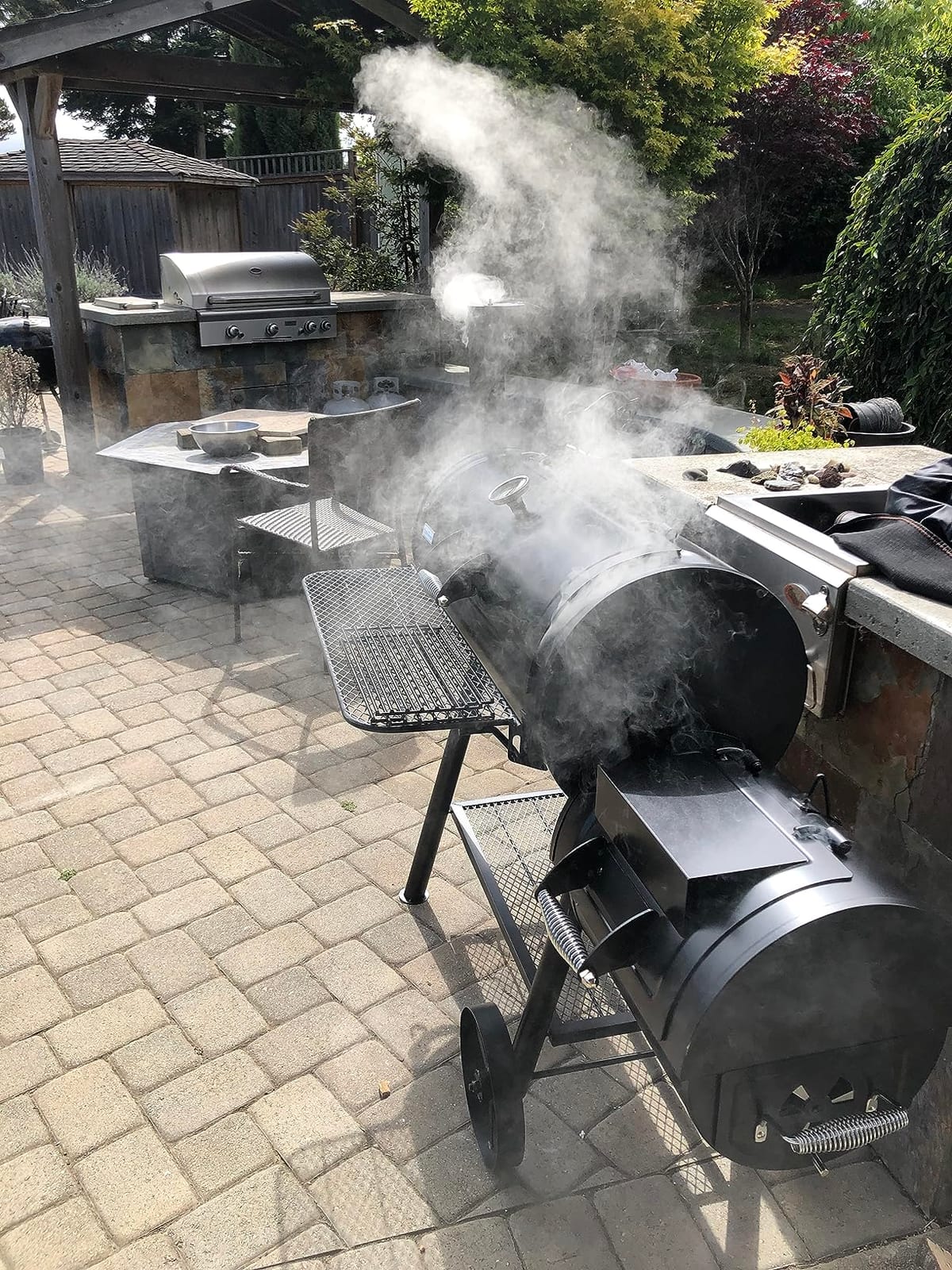 Sophia & William Charcoal Grills with Smoker Large 941 SQ.IN. Cooking Area, Outdoor Barrel Offset Smoker Grills Heavy-Duty, Barbecue Grill & Smoker Combo for Backyard BBQ Outdoor Cooking, Black customer photo 1