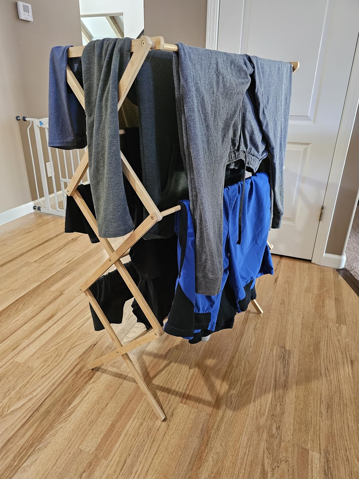 Honey-Can-Do Collapsible Bamboo Drying Rack, Sturdy & Foldable Laundry Drying Rack, Space-Saving & Portable Clothes Rack for Air-Drying Clothes, Towels, Blankets & Delicates, Indoor & Outdoor Use customer photo 1