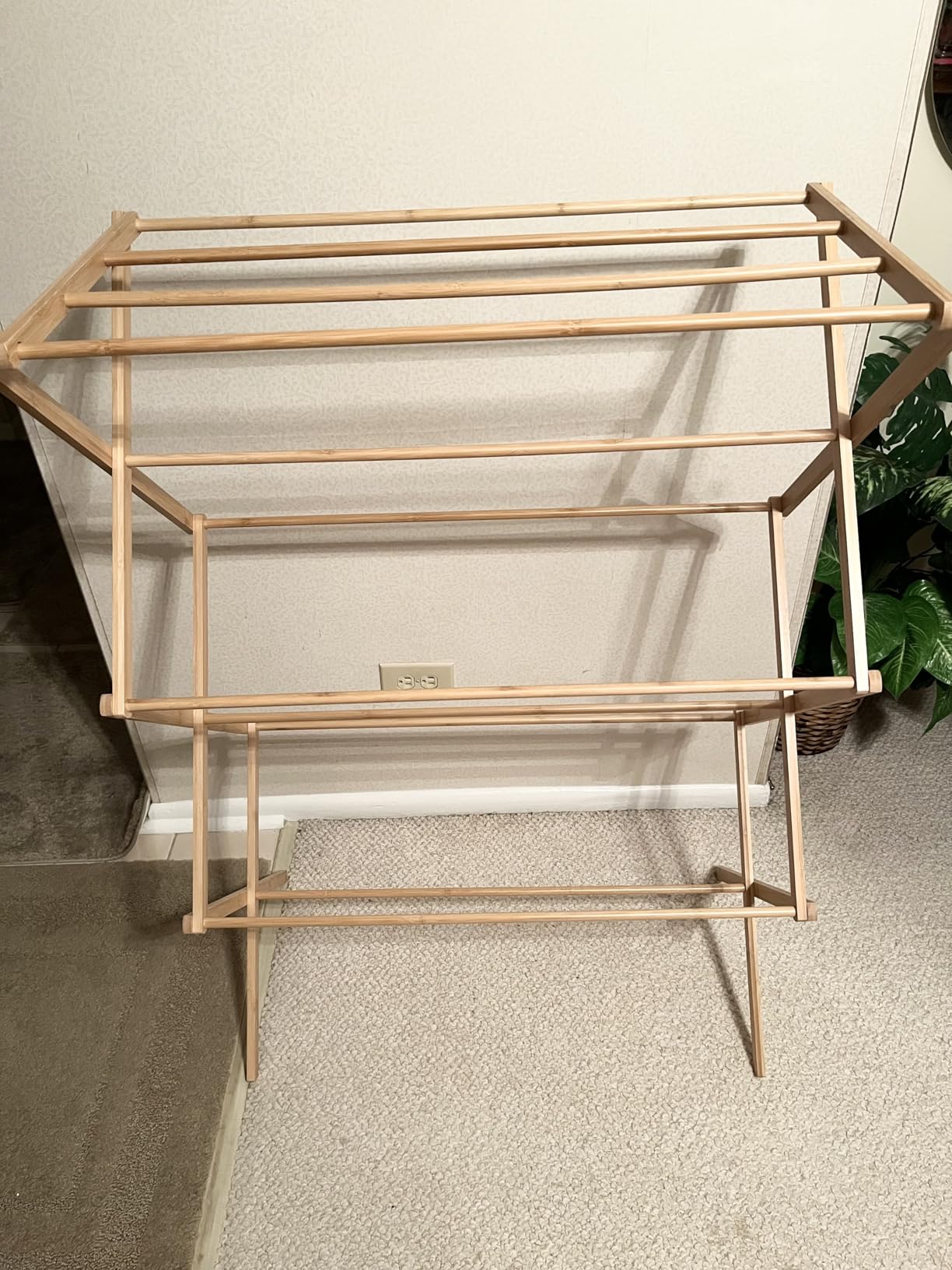 Honey-Can-Do Collapsible Bamboo Drying Rack, Sturdy & Foldable Laundry Drying Rack, Space-Saving & Portable Clothes Rack for Air-Drying Clothes, Towels, Blankets & Delicates, Indoor & Outdoor Use customer photo 2