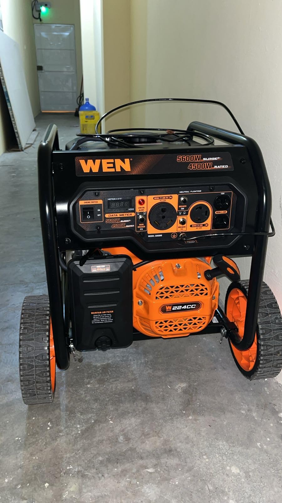 WEN 5600-Watt Portable Generator, 224cc, Transfer-Switch and RV-Ready (GN5600) customer photo 2
