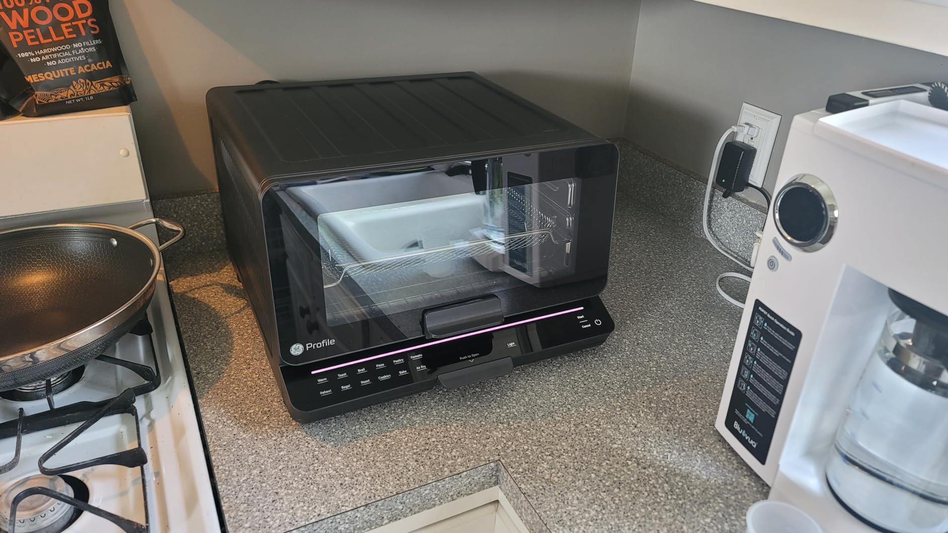 GE Profile PTS9200BNBB Smart Oven with No Preheat, 11-in-1 Countertop Double Oven including Air Fry, Warm, Toast, Broil, Roast, Pastry, Reheat, WiFi Connected, Black customer photo 1
