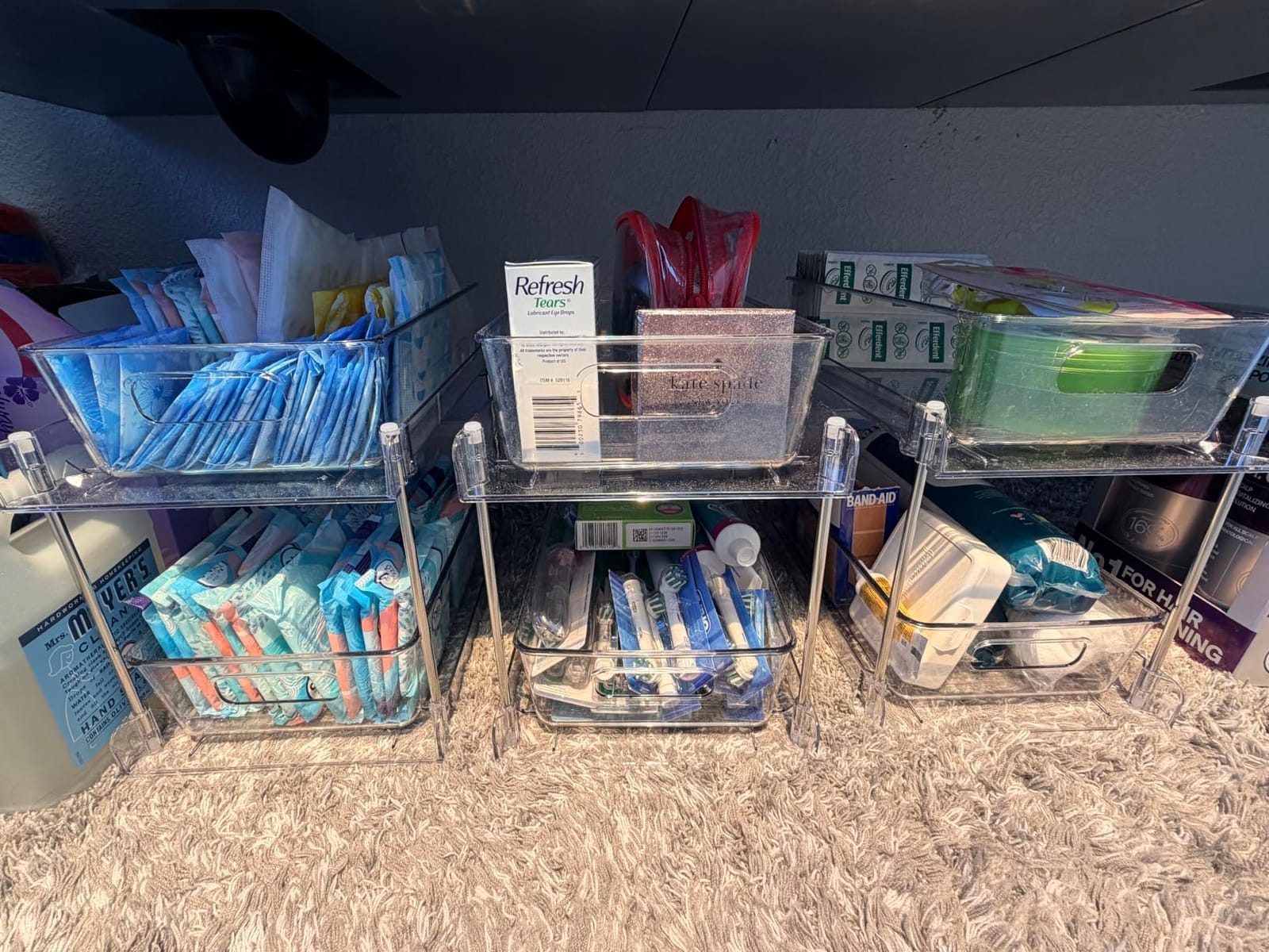Vtopmart 4 Pack Pull Out Bathroom Under Sink Organizer (S-Standard) | Slide-out drawers, Multi-purpose storage, Clear visibility, Easy Set-up customer photo 2