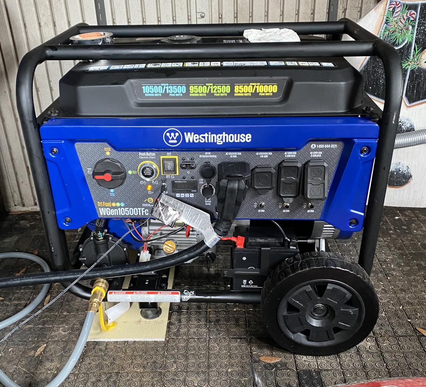 Westinghouse 13500 Peak Watt Tri-Fuel Home Backup Portable Generator, Remote Electric Start, Transfer Switch Ready, Gas, Propane, and Natural Gas Powered customer photo 1