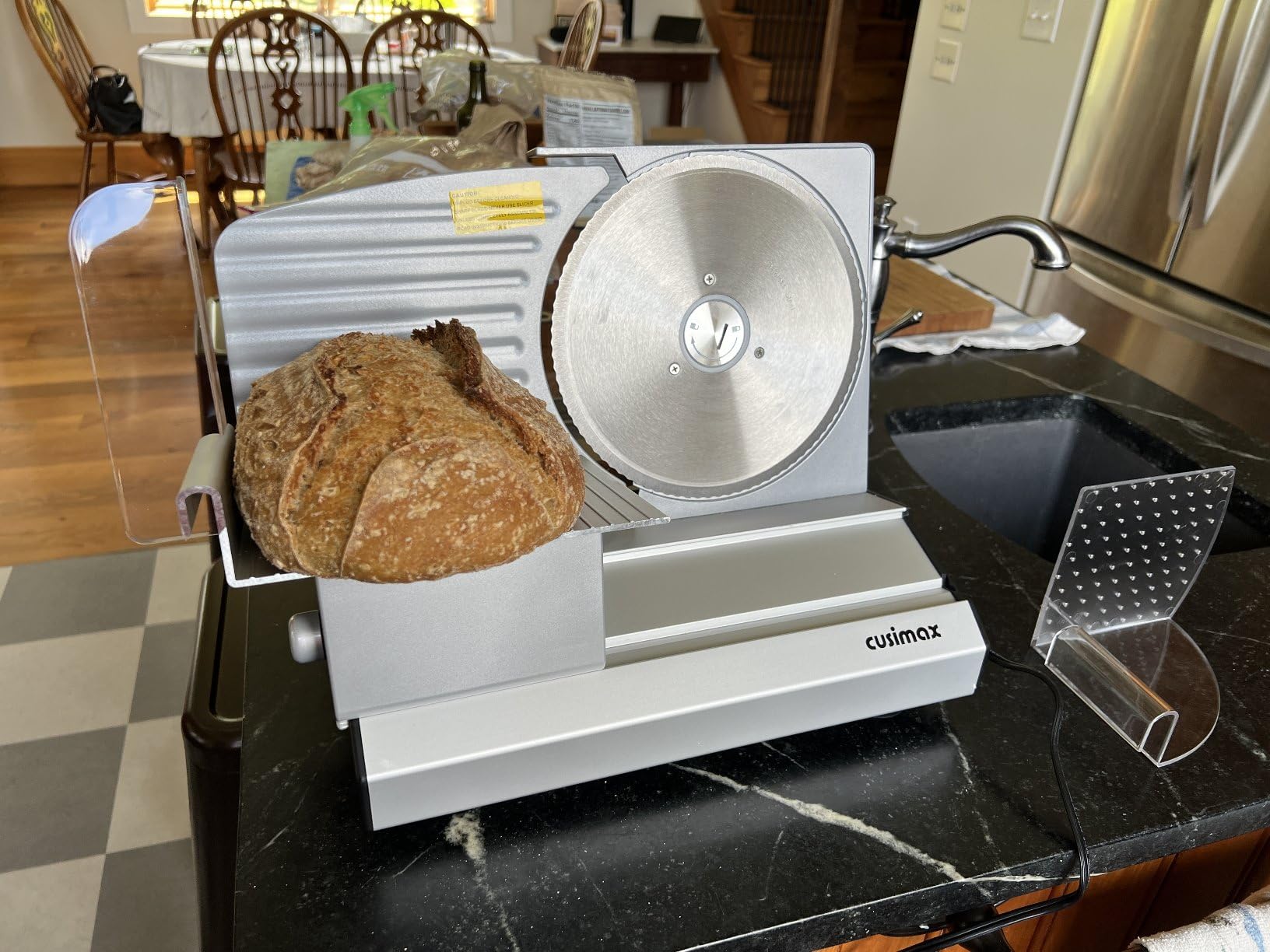 Meat Slicer, CUSIMAX Electric Deli Meat Slicer with 2 Removable 8.7'' Stainless Steel Blades, Removable Food Carriage, 1-20mm Adjustable Thickness Food Slicer for Home, Easy for Cut Meat, Cheese, Bread customer photo 2