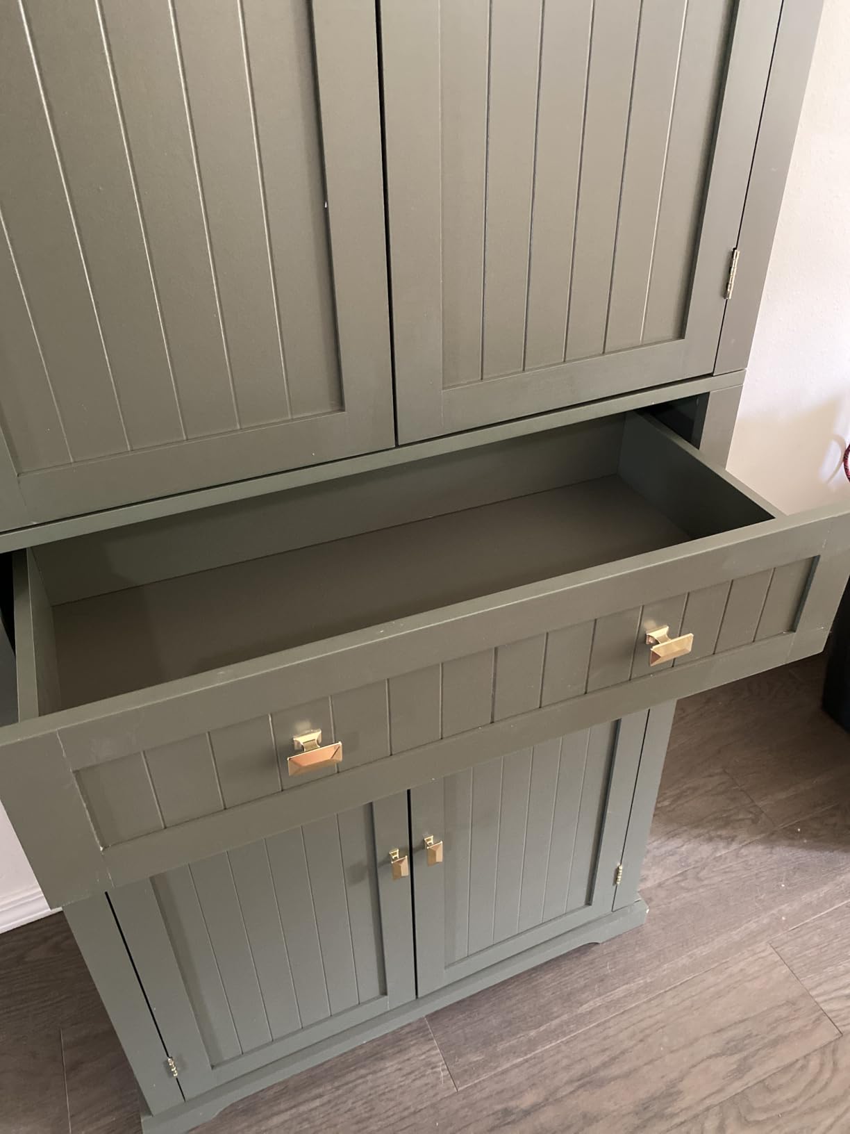 VASAGLE Pantry Cabinet, Freestanding Tall Cupboard with a Drawer | 15.7 x 30 x 71.7 Inches, 2 Cabinets, 4 Adjustable Shelves, White, HELAN Collection UBBC561P31V2 customer photo 2