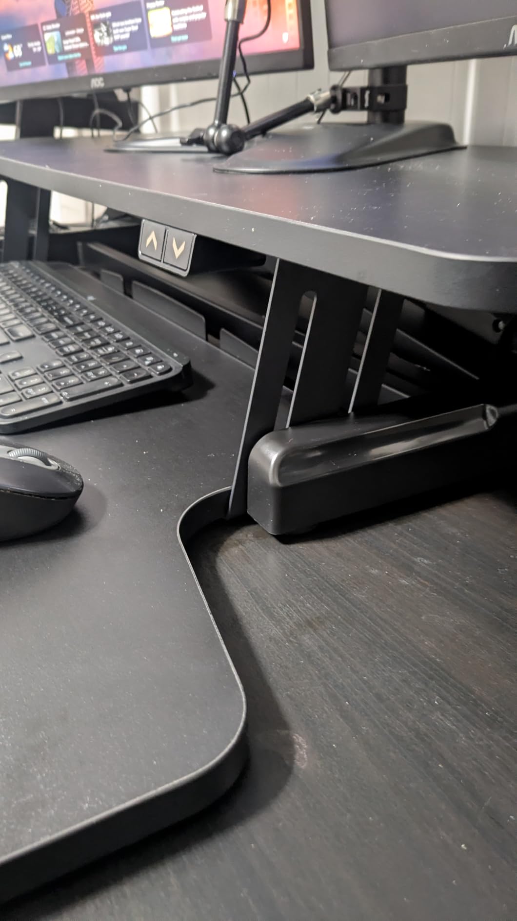 VIVO Black 36 inch Electric Desk Converter, DESK-VE36B | Height Adjustable, Stand Up Desk Riser, Wide Keyboard Tray, Dual Monitor and Laptop Workstation customer photo 2