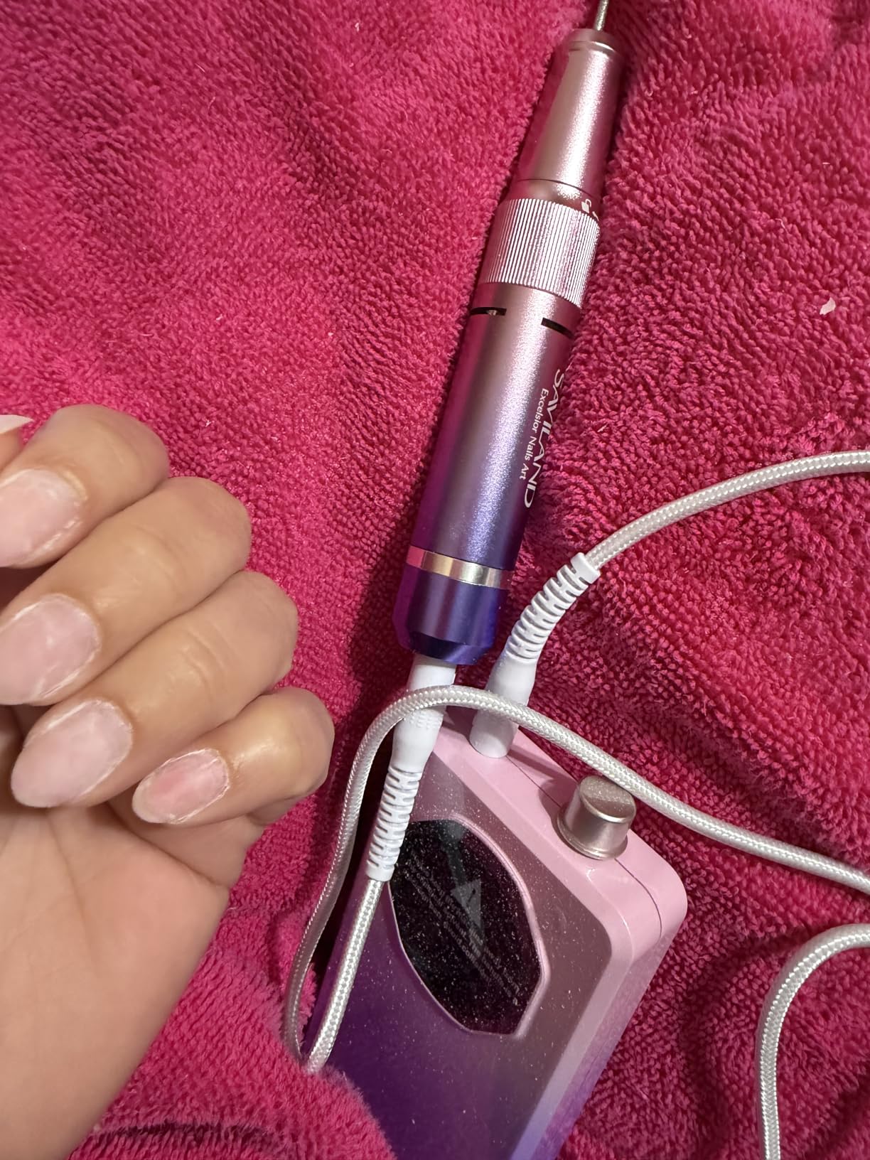 SAVILAND 50000RPM Electric Nail Drill Professional Fast Removal for Nails | 6000mAh rechargeable, Fast acrylic removal, Complete bit set, File buffer, Manicure pedicure salon use, Low nose, High Speed customer photo 1