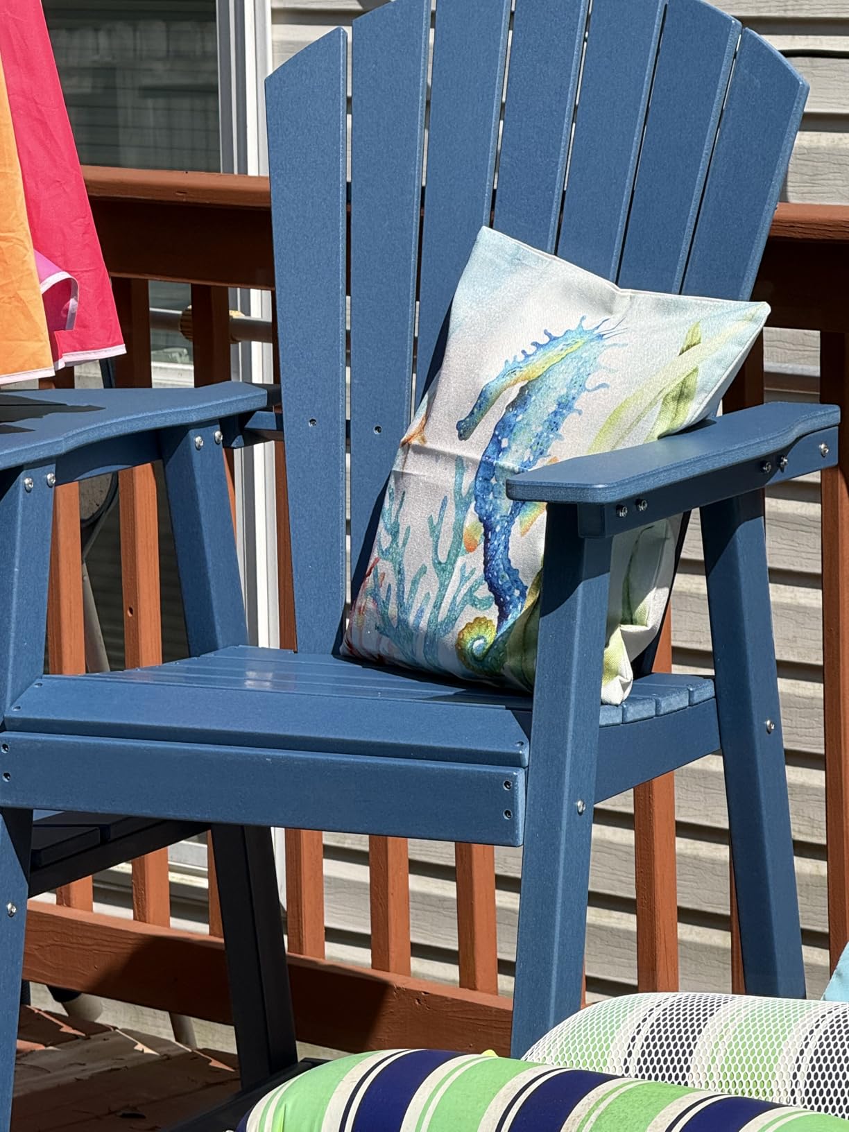 FOOWIN Tall Adirondack Chairs Set of 2 with Double Connecting Trays | All Weather HDPE Bar Height Adirondack Chair Heavy-Duty Adirondack Barstools for Balcony, Deck, Backyard, Patio Grey customer photo 1
