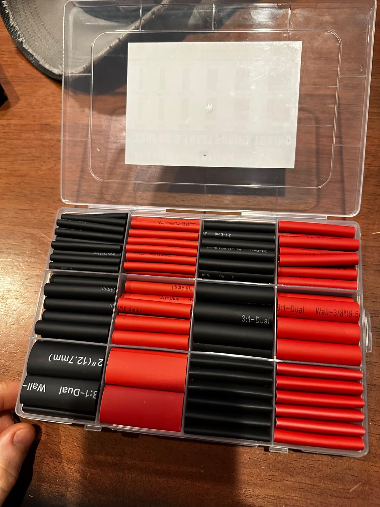 haisstronica 220PCS 3:1 Heat Shrink Tubing Kit 6 Sizes 1/8