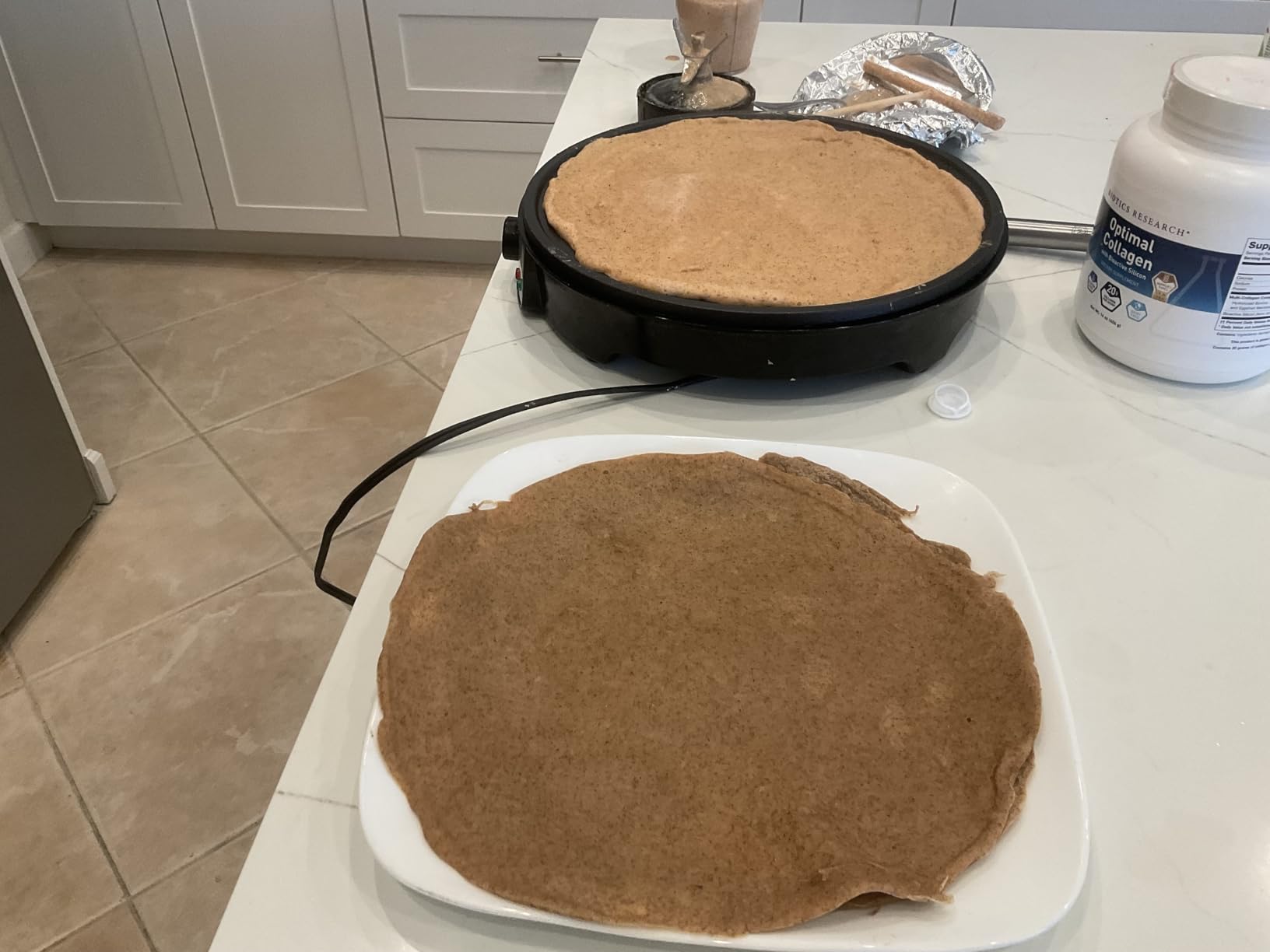 Nutrichef Electric Crepe Maker Pan & Griddle | 12 Inch Nonstick Cooktop | LED Indicators & Adjustable Temperature Control | Includes Spatula, Batter Spreader | Cooks Crepes, Roti & Pancakes customer photo 2