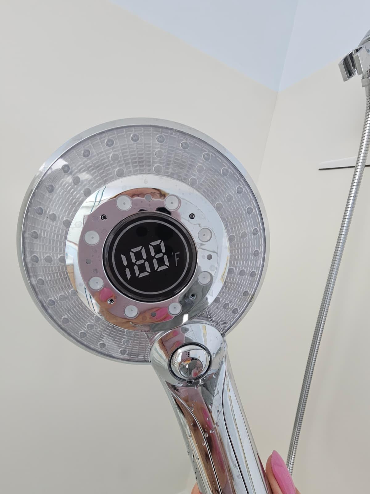 LED Shower Head Color Changing, Shower Head High Pressure with Hose | Water Saving Spray Showerheads, Discoloration Warning, Water Temperature Display, 3 Spray Modes, Easy to Install, Chrome customer photo 1