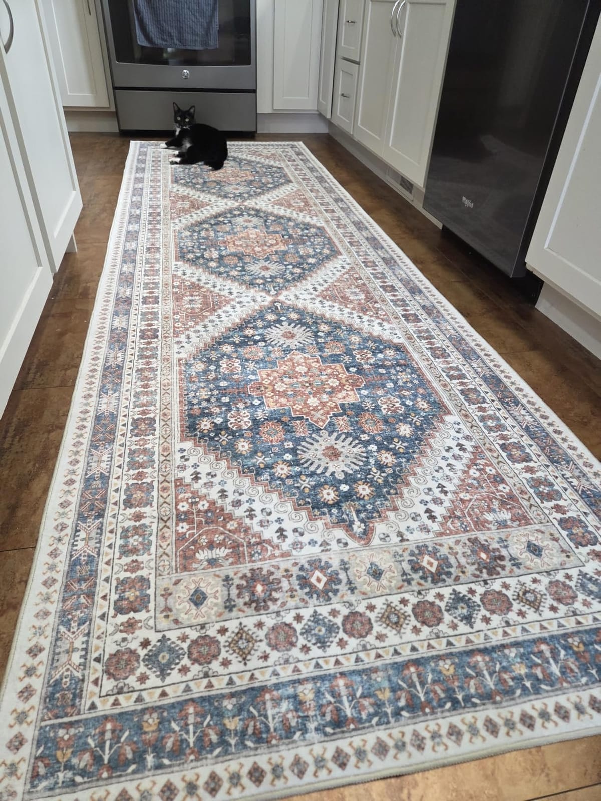 Madane Hallway Runner Rug 2x8 Washable Kitchen Rugs Non-Slip, Turmeric/Grey customer photo 2