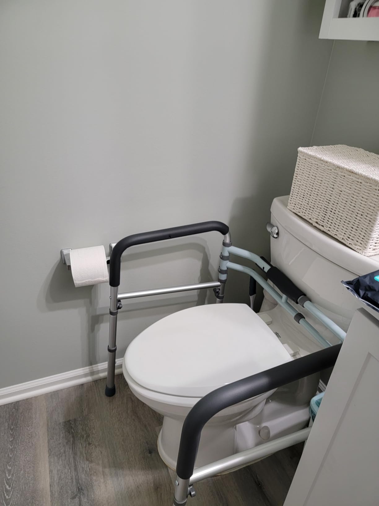 Lianjindun Toilet Safety Rails, 350 lbs, Adjustable Height & Width | Fits Most Toilets, Foldable Design, Aluminum Toilet Frame, Toilet Handles for Seniors, Disabled, Handicap customer photo 1