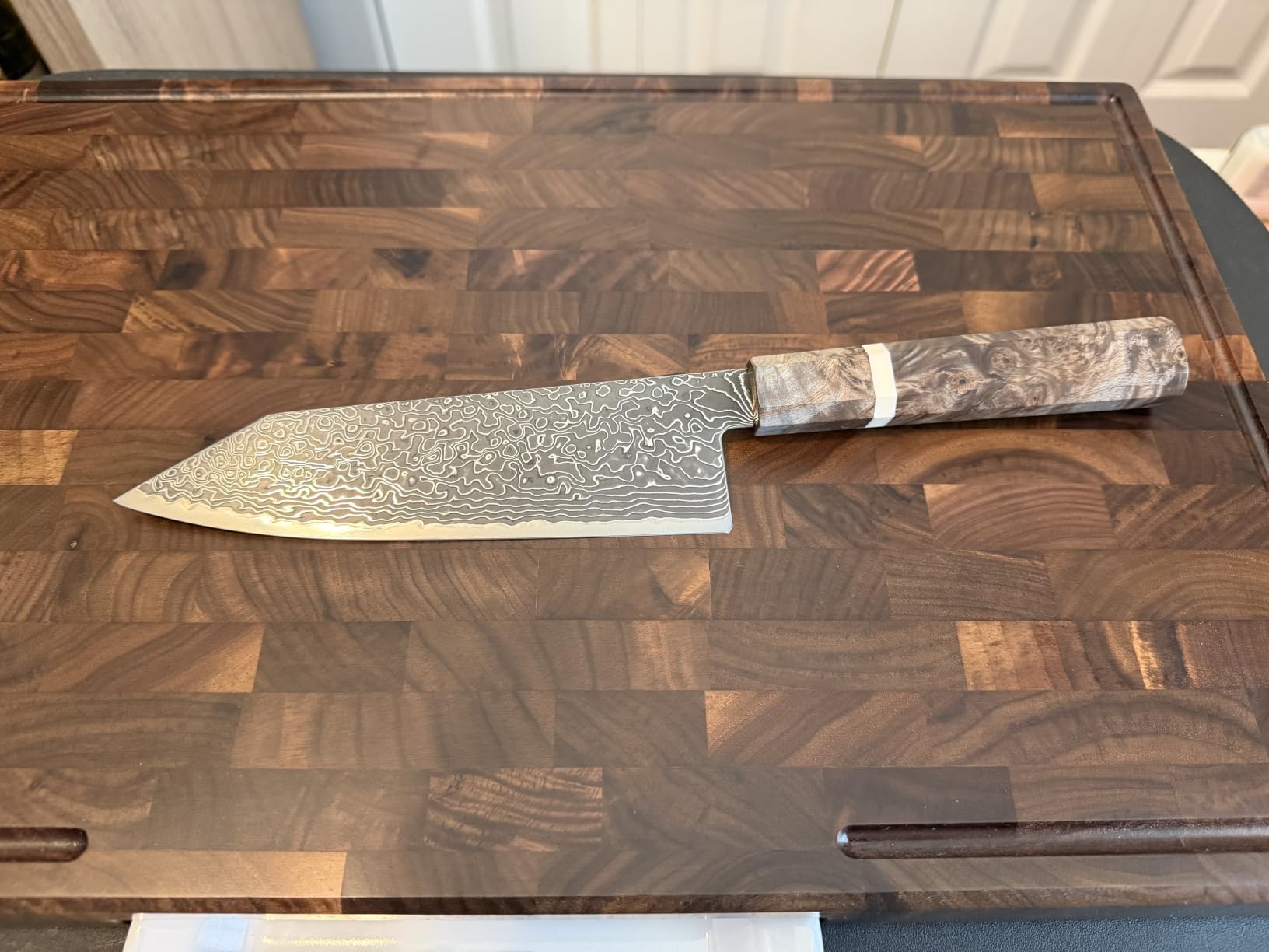 American Walnut Wood Cutting Board, End Grain Butcher Block for Kitchen customer photo 2