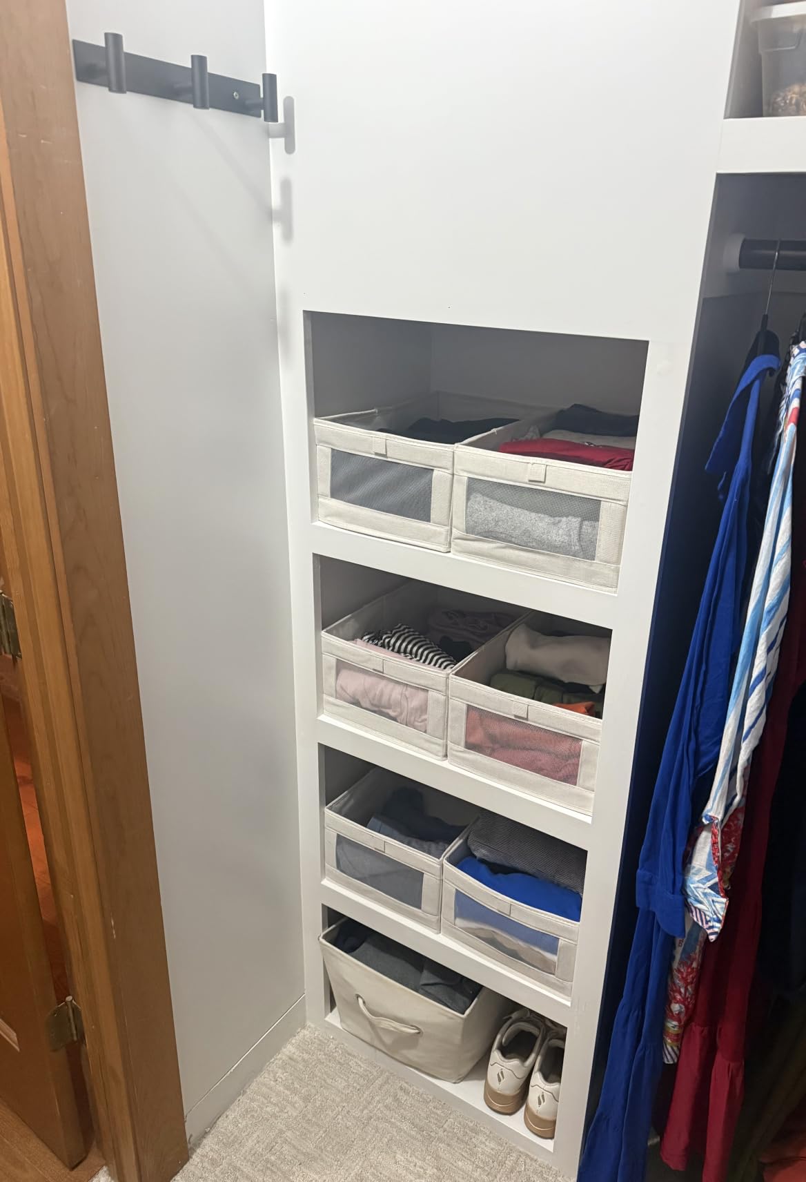 Pradnel Linen Closet Organizers And Storage, 4 Pack Storage Bins Baskets for Organization Foldable Organizer with Clear Window Organizing Clothing, Jeans, Shelves customer photo 1