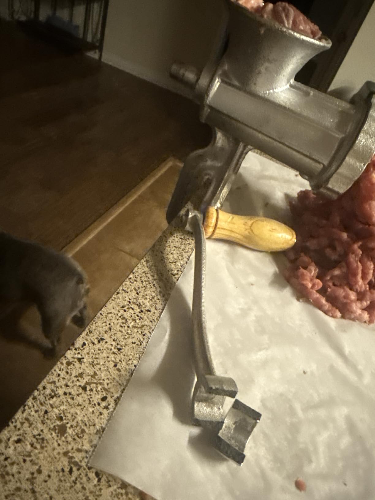 VEVOR Manual Meat Grinder, Heavy Duty Cast Iron Hand Meat Grinder with Steel Table Clamp, Meat Mincer Sausage Maker with 1 Cutting Blade, 2 Cutting Plates, 3 Sausage Tubes for Beef Pepper Mushroom customer photo 2