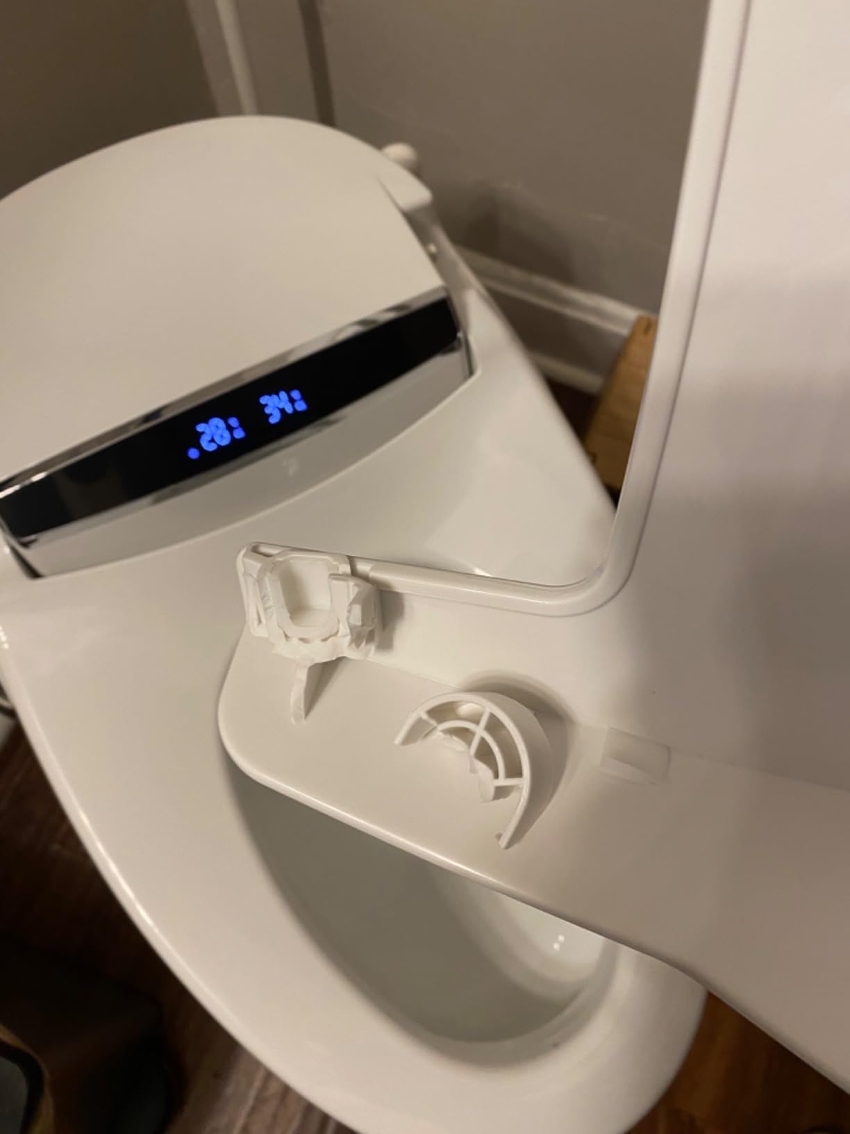 LOUPUSUO Smart Toilet with Bidet Built In with Warm Water Sprayer and Dryer | Foot Sensor Operation,Heated Seat toilet with LED Display for Bathroom,Auto Dual Flush customer photo 2