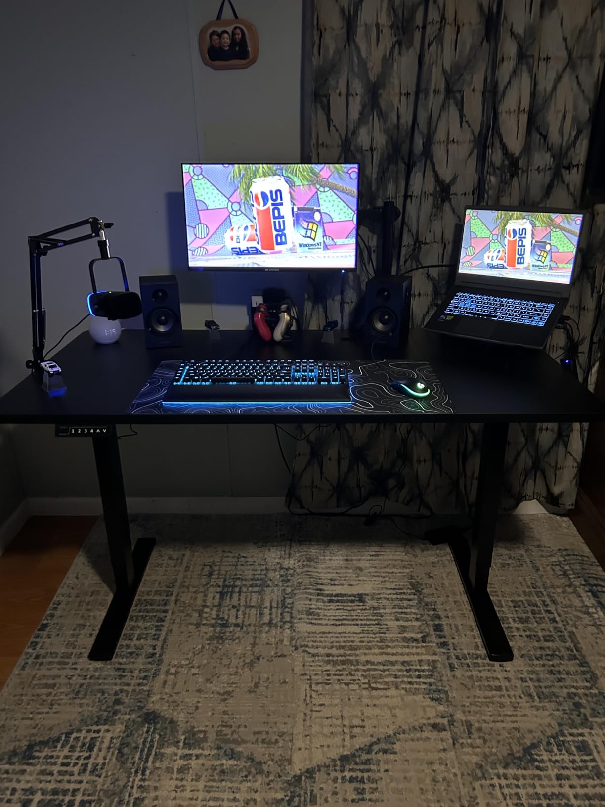 VIVO Black 60 x 30 in Standing Desk, DESK-KIT-1B6B-30 | Electric, Holds 220 lbs, Sit Stand, Height Adjustable, Extra Deep Table Top, Memory Presets, 1B Series, Black Frame customer photo 2
