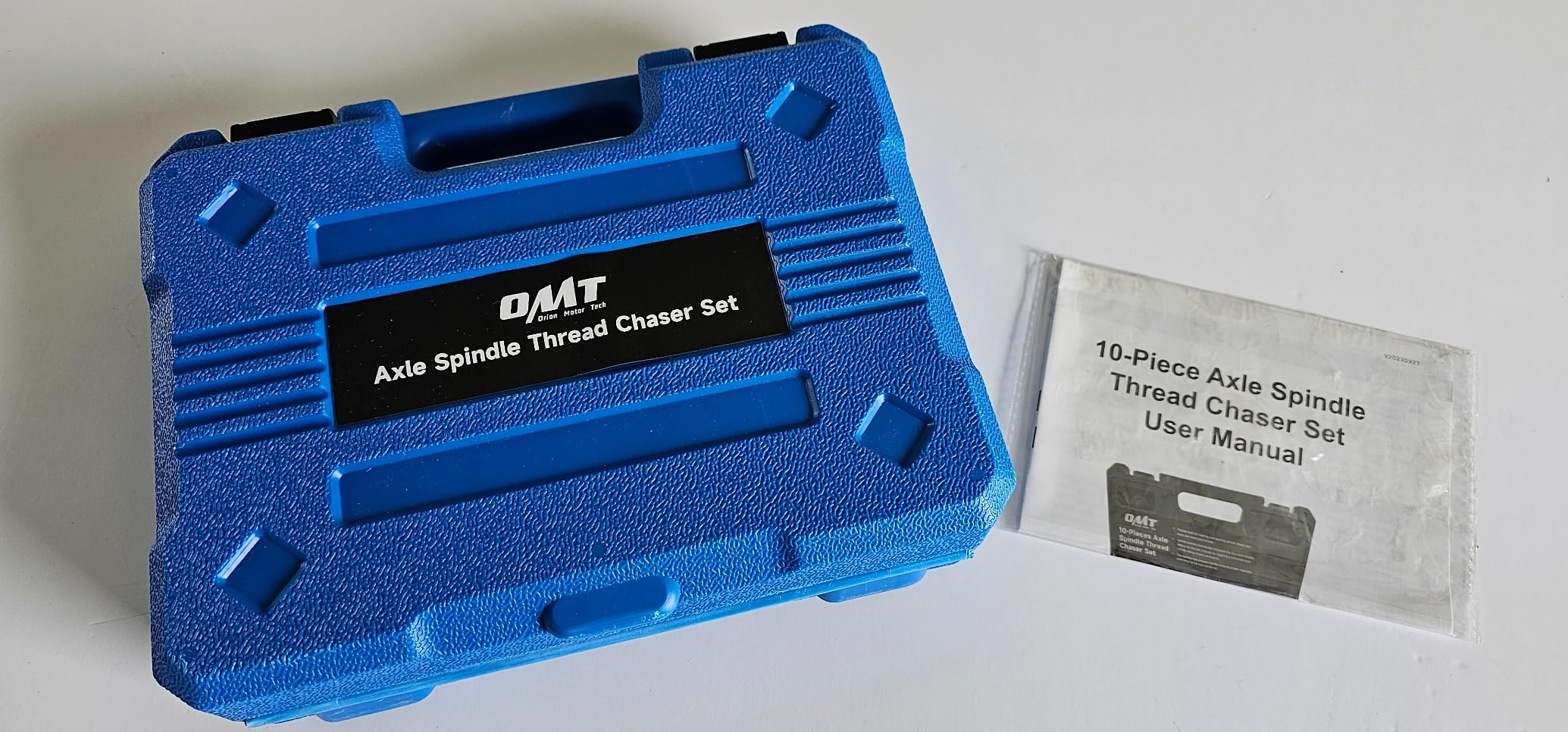 OMT 10pc Axle Spindle Threading Set, Thread Chaser Kit with 8 Rethread Dies | M20 M22 M24 & 3/4