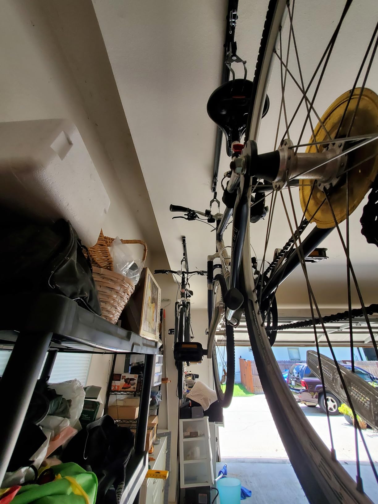 Bike Hoist- Heavy Duty for Space Saving - Road, Commuter & Mountain Bikes, Holds Kayaks & Ladders - No-Hassle Installation for Quick & Easy Access customer photo 1