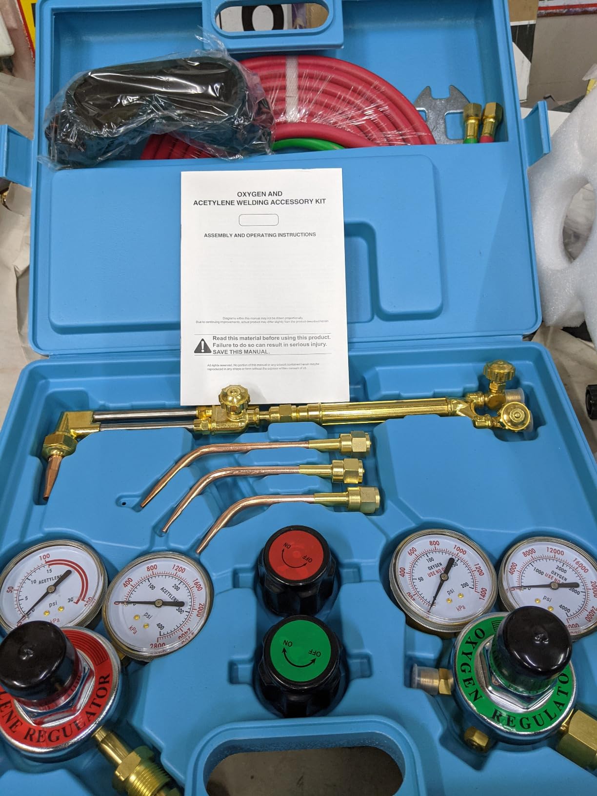 RX WELD Medium Duty Oxy Acetylene Cutting Torch Kit with Check Valves | CGA540 & CGA510 Regulator customer photo 1