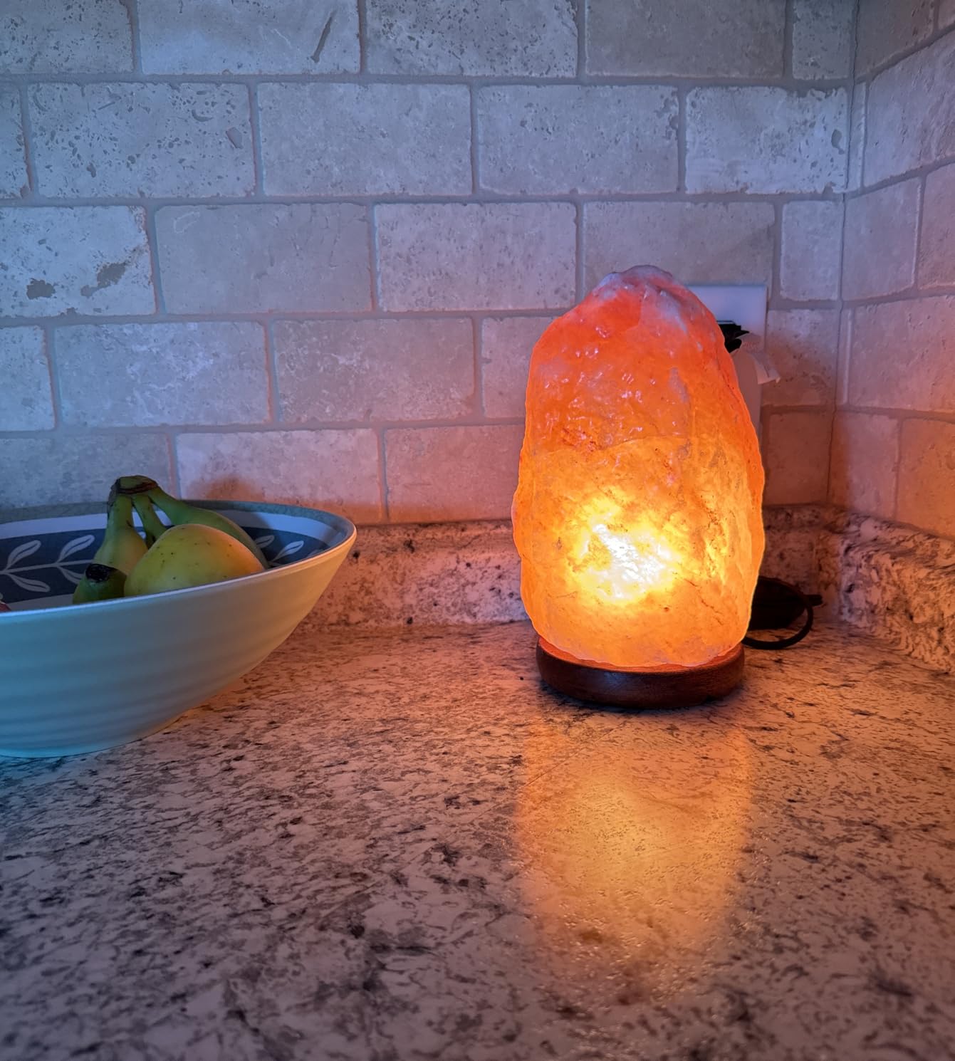 POHS 10–12 Inch Tall, 11–15 lbs Extra Large Himalayan Pink Salt Lamp | 100% Authentic Natural Hand-Carved Crystal Rock Salt Lamp with Wooden Base, Dimmable Cord & Bulb Replacement Included customer photo 2