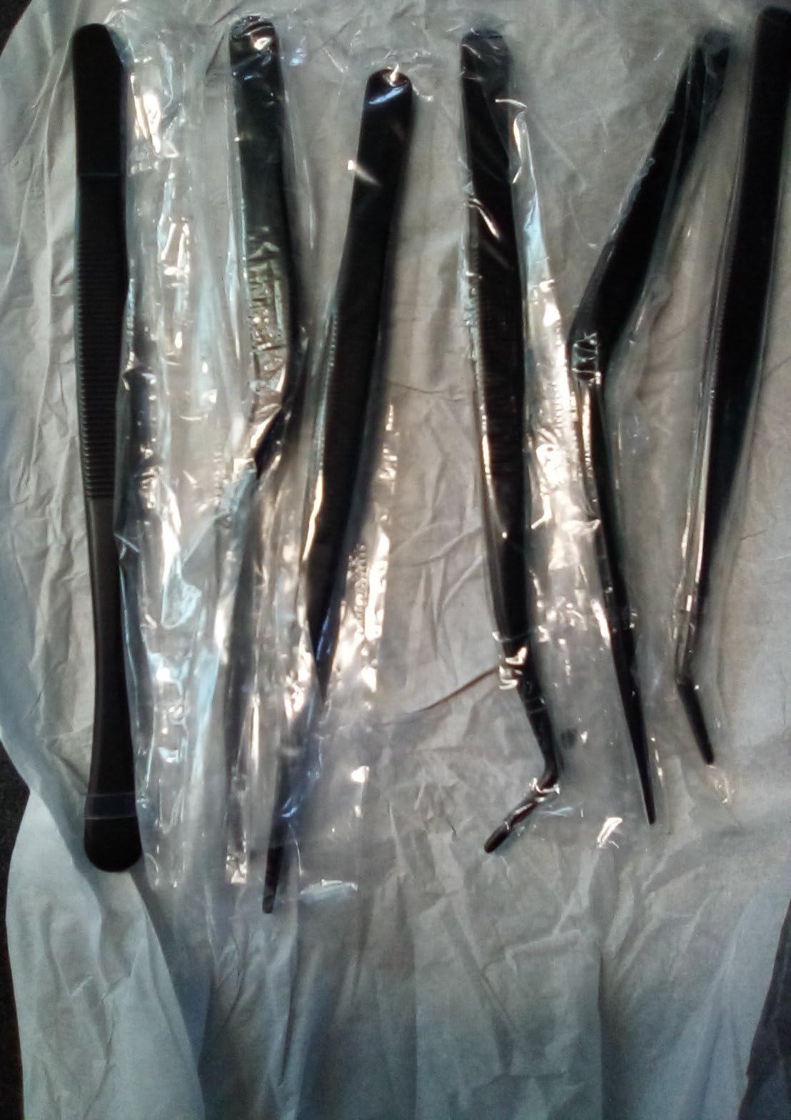 Kitchen Tweezer Tongs Set for Chef Food Plating, 6 Pcs, 6.3 inch, Black Stainless Steel Offset Bar Cooking Culinary Garnish Bartender Tweezer Tongs customer photo 1