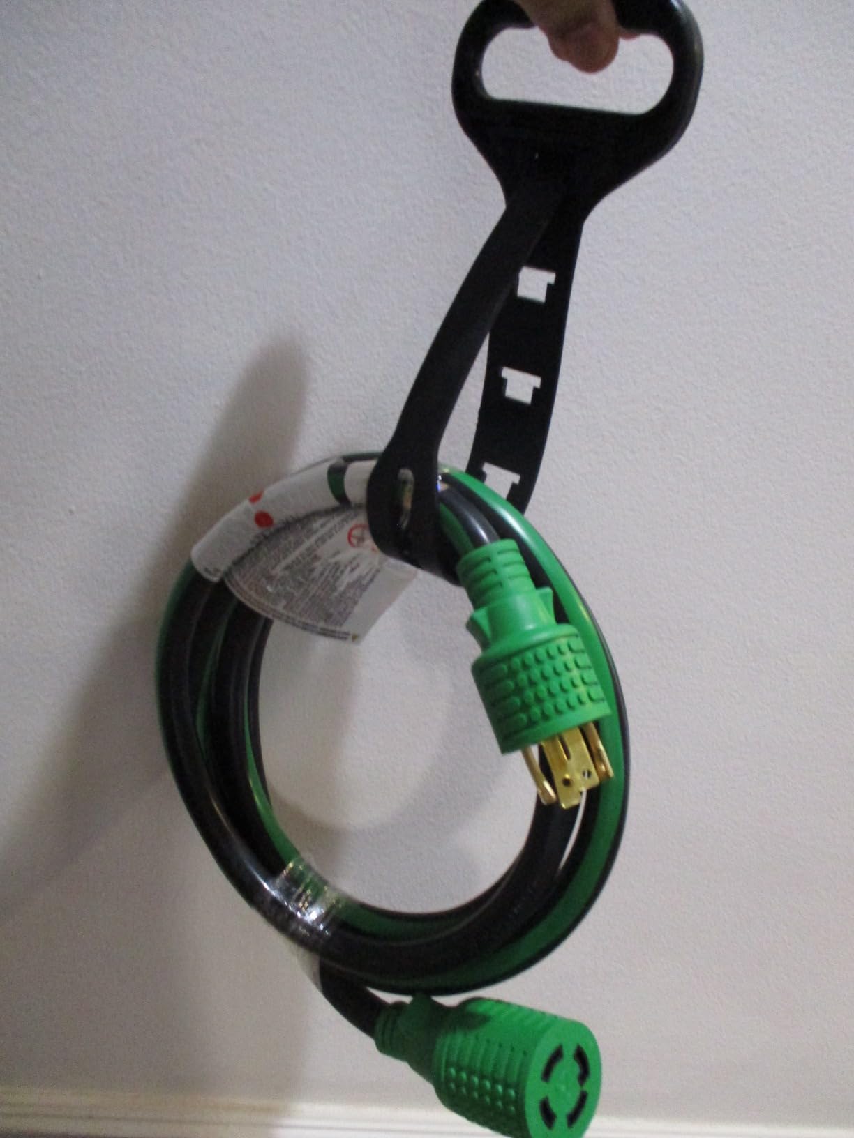 4 Prong 30 Amp Extension Generator Cord 50FT, NEMA L14-30P/L14-30R, 125/250 Volt Up to 7500 Watts, 10 Gauge SJTW Twist Lock Power Cord for Manual Transfer Switch, Black&Green, ETL Listed customer photo 1