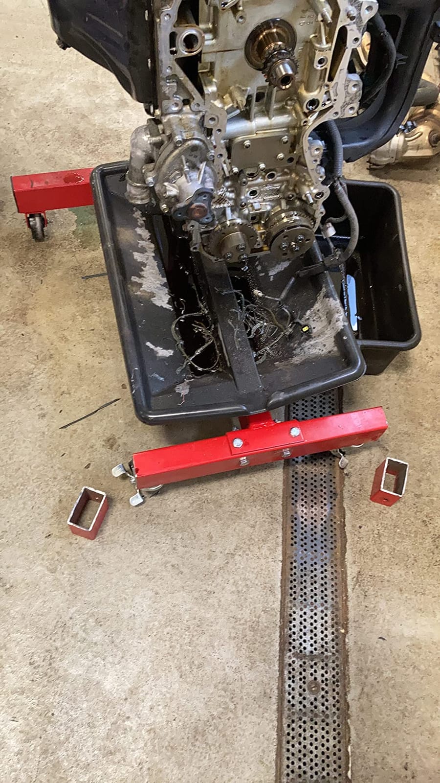 BIG RED Steel Rotating Engine Motor Stand, 3/4 Ton (1,500 lbs) Capacity with Foldable Frame, 5 Casters, 4 Adjustable Arms, 360 Degree Rotating Head, for Vehicle Maintenance, Auto Repair, Red, AT37912-1 customer photo 2
