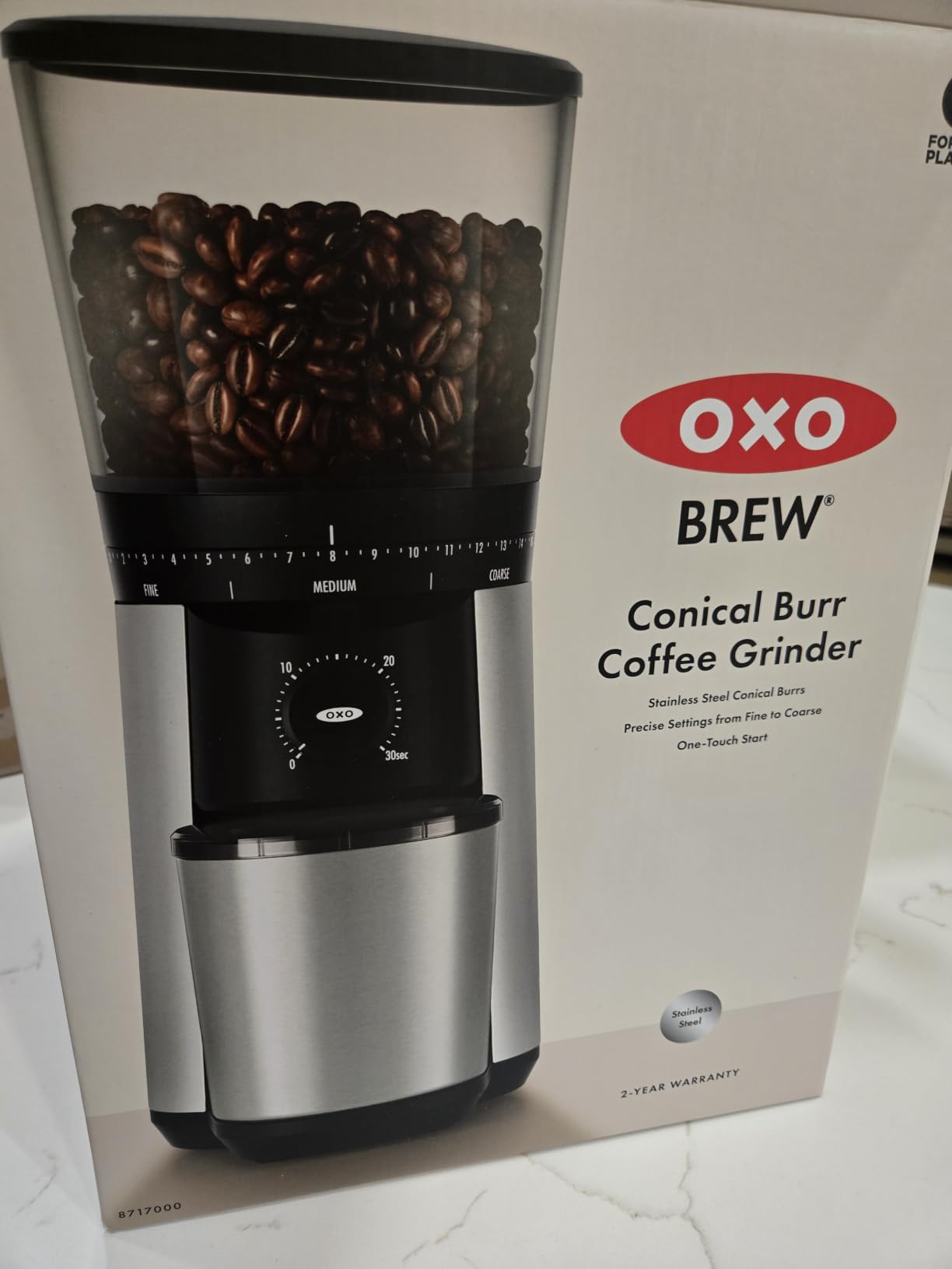OXO Brew Conical Burr Electric Coffee Bean Grinder - 12 Oz, Matte Black | Automatic, Stainless Steel, Smart Consistent Grind For Espresso And Drip Coffee, One-Touch Automatic customer photo 2
