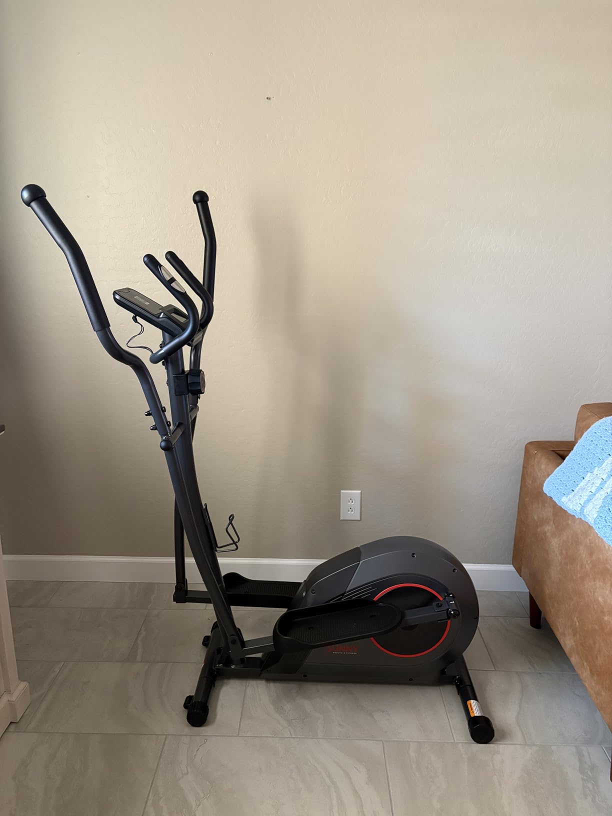 Sunny Health & Fitness Smart Upright Elliptical Machine with Pulse Sensor | Full Body Workout, Adjustable Magnetic Resistance, Low Impact, Dual Handlebar, Digital Monitor, App Connectivity customer photo 2