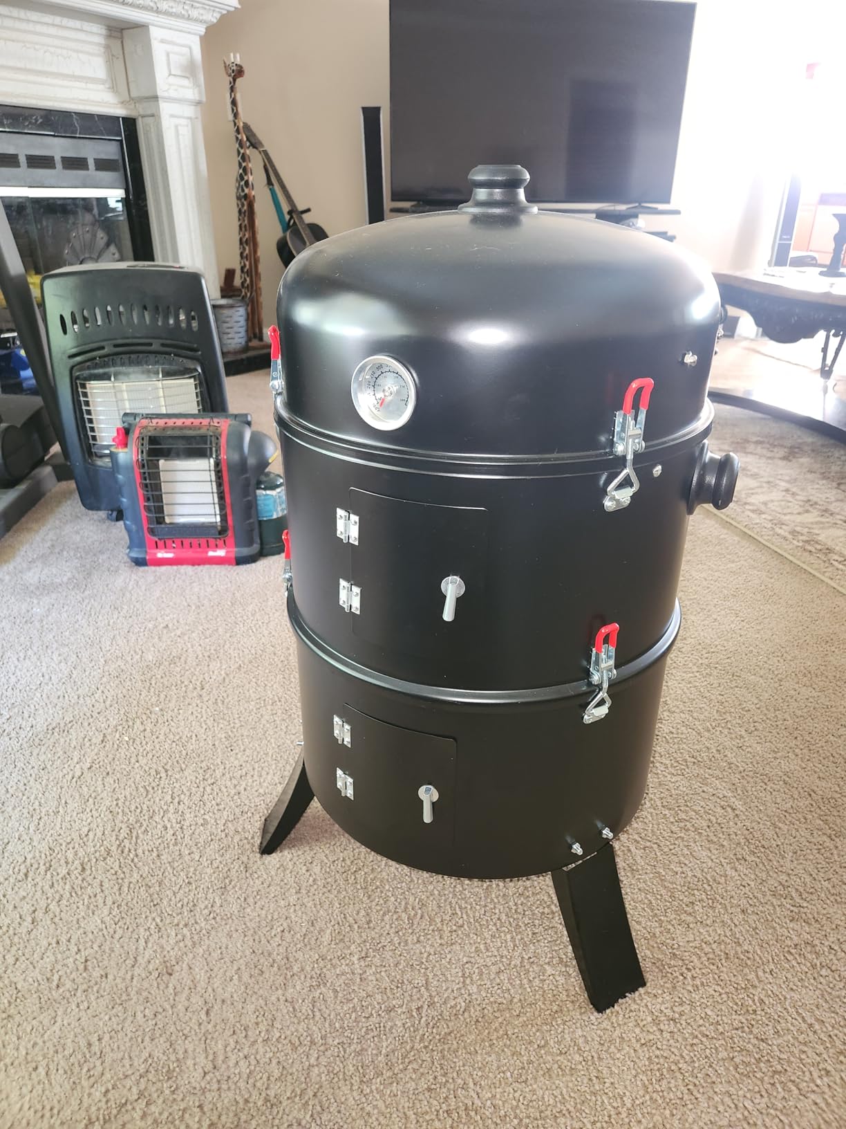 VINGLI 18 Inch Multi-Layer Charcoal BBQ Smoker Grill, Heavy Duty Round Grill, Vertical Smoker with Thermometer, for Outdoor Cooking, Patio, Parties, Backyard customer photo 1