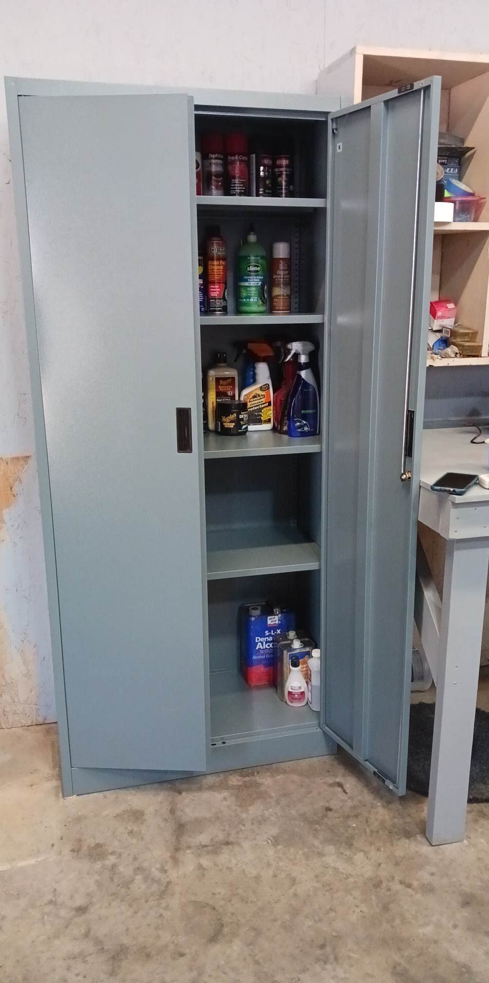 BESFUR Metal Storage Cabinet with 2 Drawers and Adjustable Shelves, 71