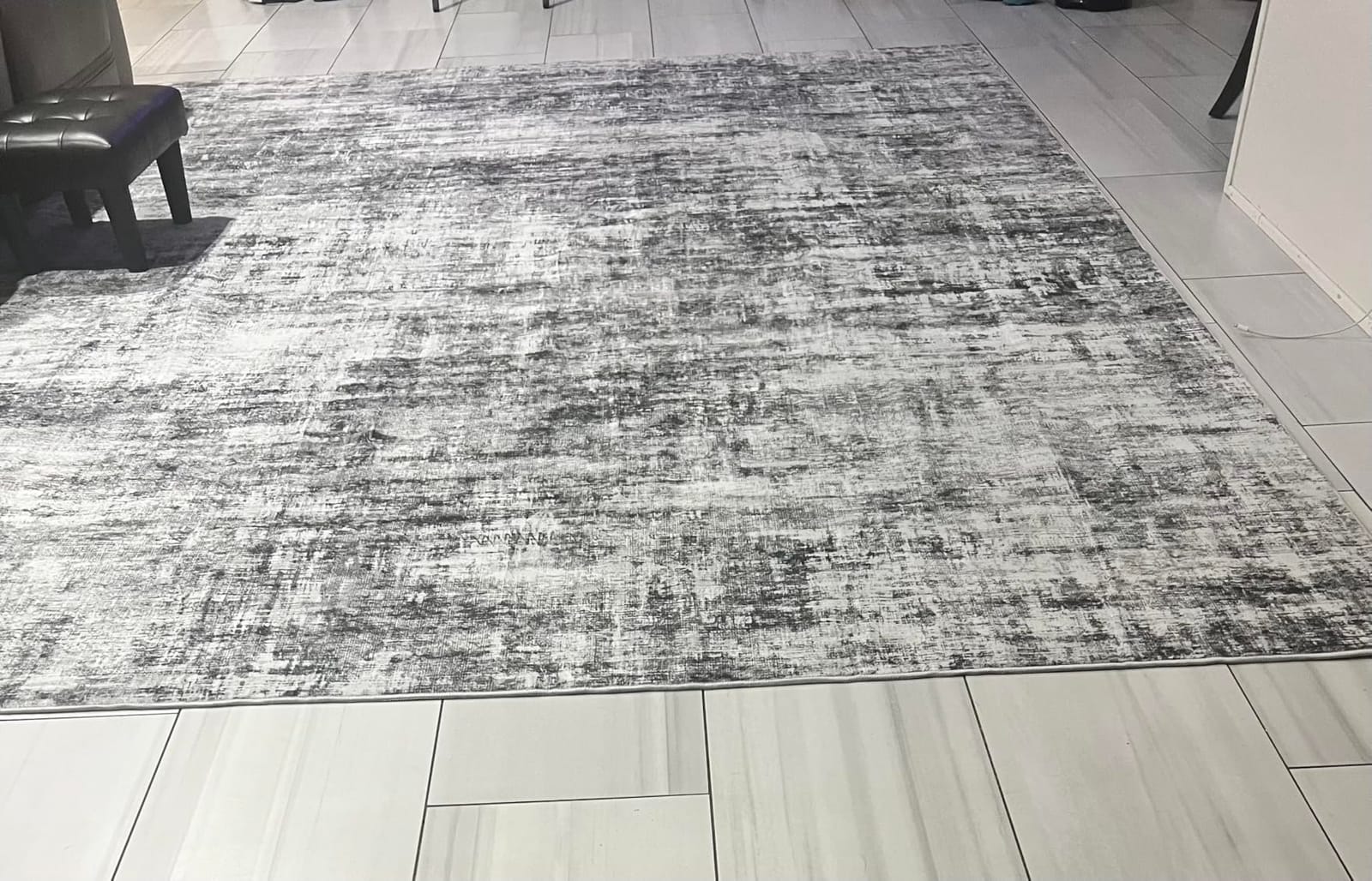 8x10 Area Rugs for Living Room: Washable Abstract Black Grey Gold Carpet | Non-slip TPE backing makes this washable soft low-pile rug safe & durable, Pet-friendly decor for dining room, nursery, office customer photo 1
