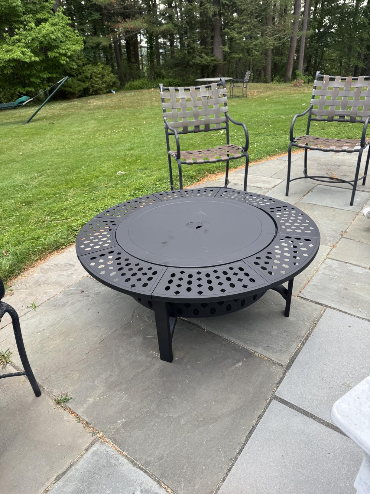 OutVue 42 Inch Fire Pit with 2 Grills, Lid, Poker | Large Wood Burning Fire Pits for Outside, Heavy Duty Fire Pit, BBQ& Outdoor Firepit & Round Metal Table 3 in 1 for Patio customer photo 2