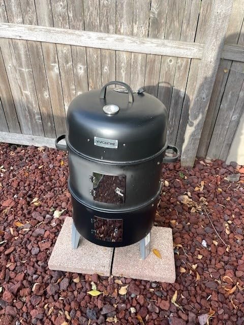 VIVOHOME 3-in-1 Vertical Charcoal Smoker | BBQ Smoker Grill with Built-in Thermometer, Air Vent, and 2 Access Doors, Ideal for Parties, Backyard, Barbecues customer photo 1