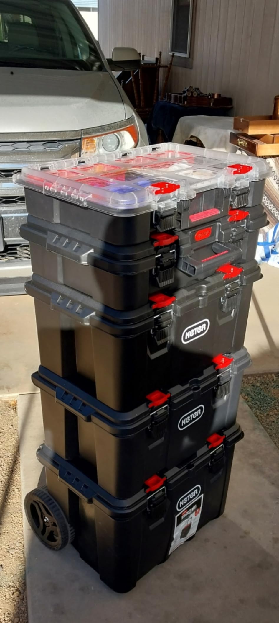 Keter Stack N Rolling Tool Box Modular Storage System 3 Piece customer photo 2