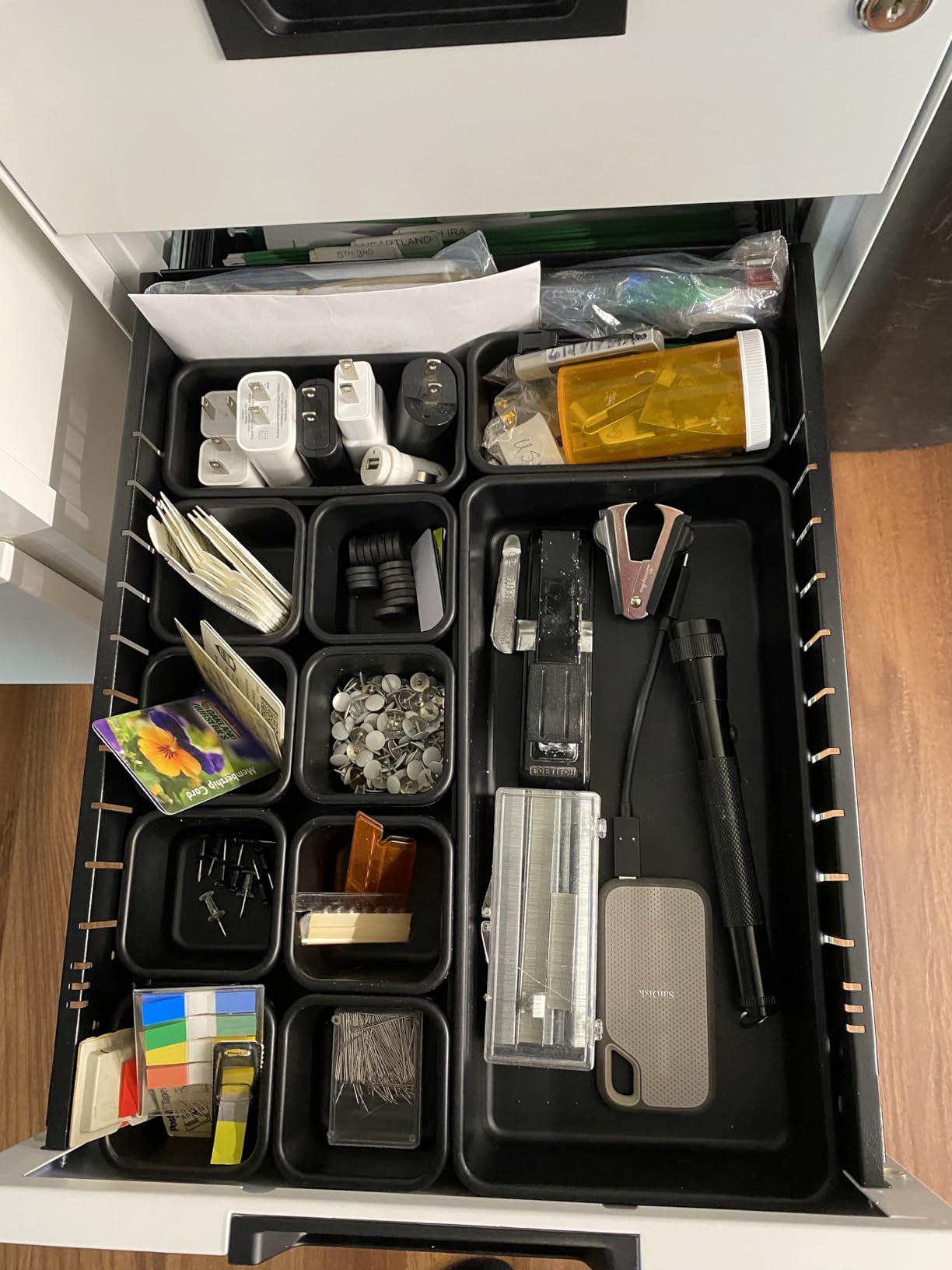 A-LuGei 69 PCS-5 Size Tool Box Organizer Tray Divider Set, Desk Drawer Organizer Bin, Garage Organization and Storage Toolbox for Rolling Tool Chest Cart Cabinet Workbench (Black) customer photo 2