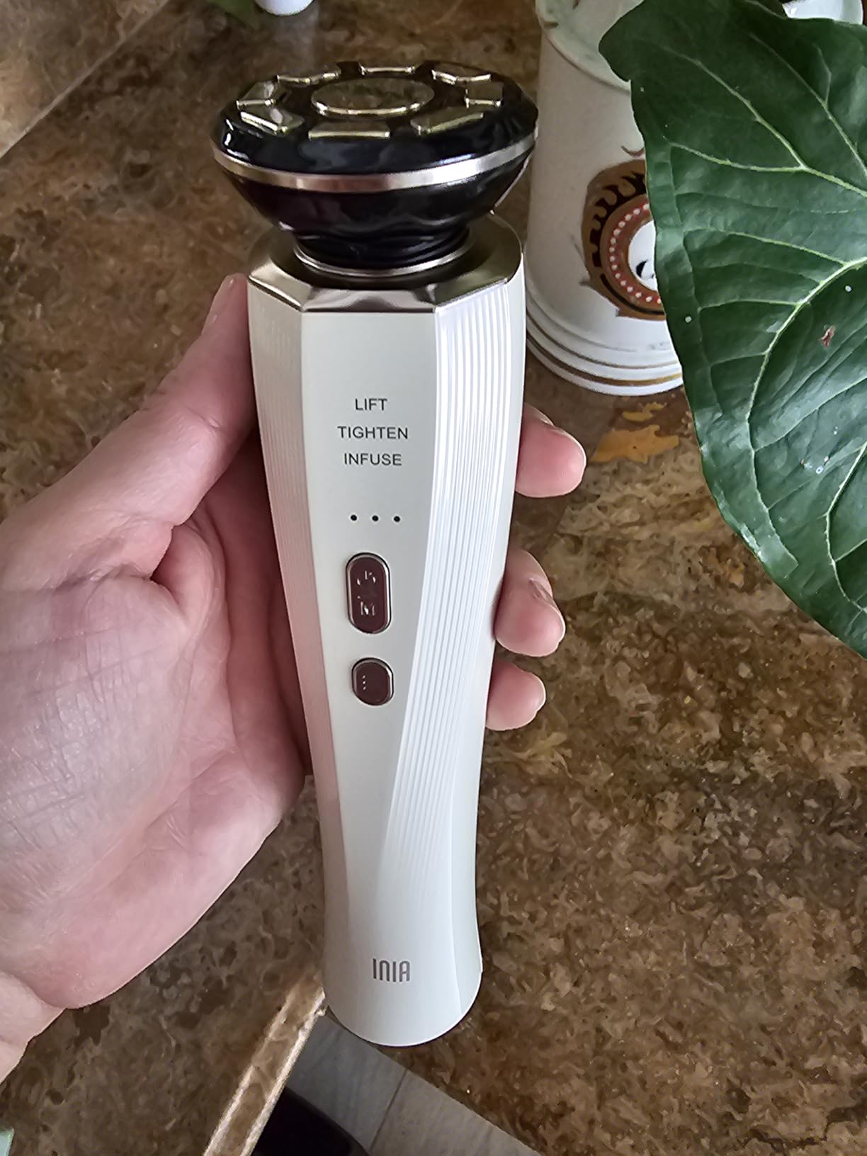 INIA Flare 3-in-1 Red Light Therapy Beauty Device for Face & Neck White | Help Reduce Puffiness, Support Skin Firmness, and Enhance Radiance, Ideal for Daily Home Use Skincare customer photo 1