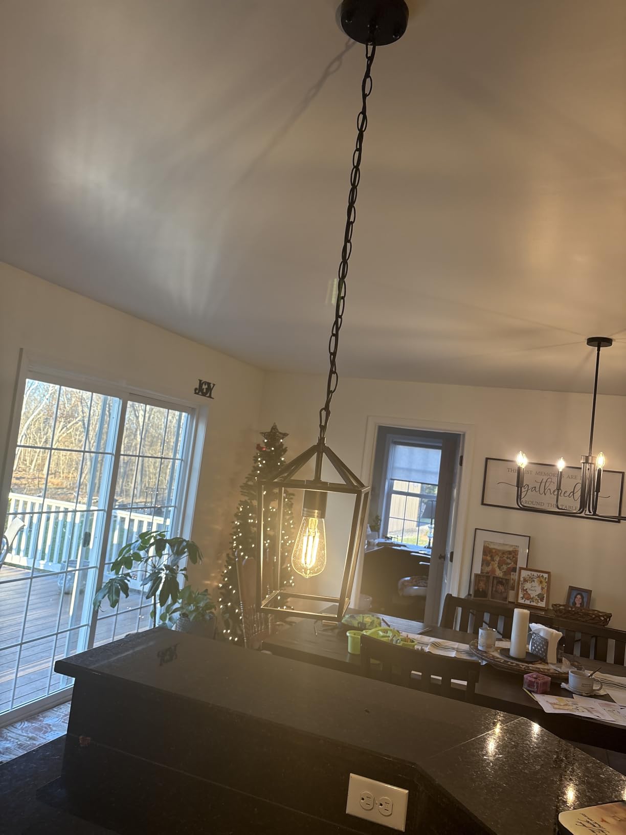 Sheetea 2 Pack Pendant Lights Kitchen Island, Modern Black Light Fixtures, Farmhouse Design, Ceiling Hanging Height Adjustable, Durable Metal, Quick & Easy Installation customer photo 2