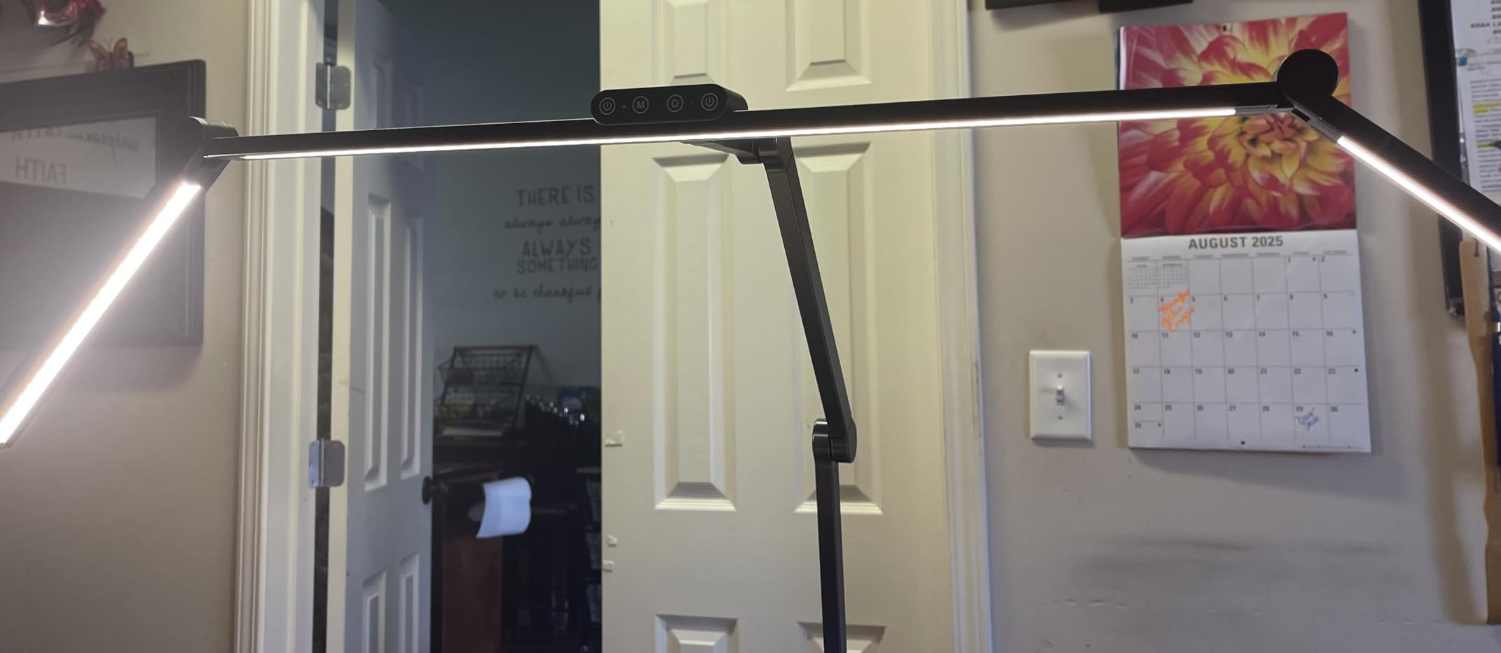 3000 Lumen Ultra Bright Architect Desk Lamp with Clamp, 36W Tall Overhead Led Desk Light for Home Office, 47Inch Long Dimmable Computer Monitor Light Bar with Remote for Table Desktop Drafting customer photo 1