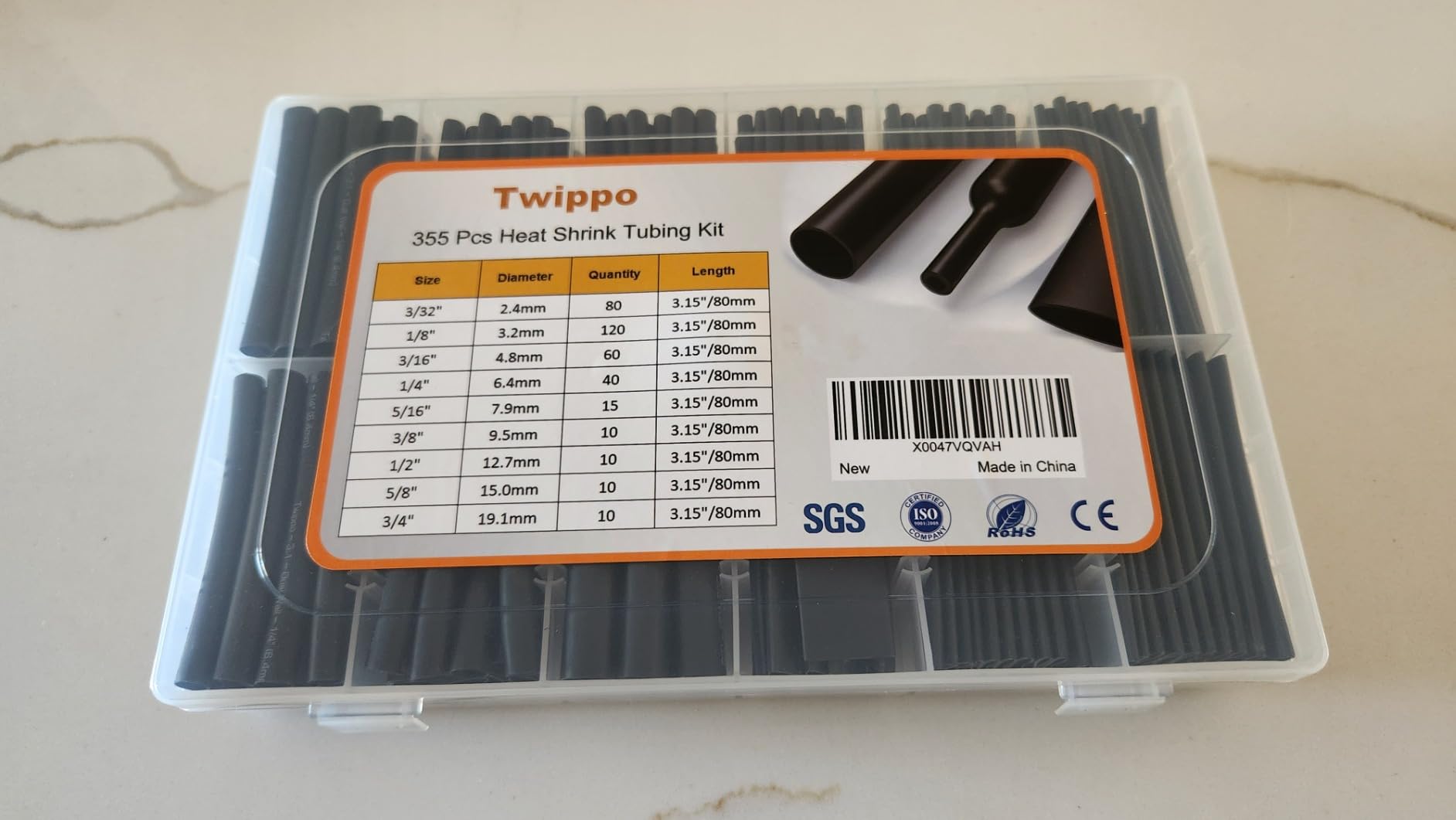 Heat Shrink Tubing Kit 355pcs Shrink Wrap Tube Waterproof Connectors | Marine Grade Electrical Wire Connector Heat Shrink Terminals - 3:1 Dual Wall Adhesive Lined - 3.15
