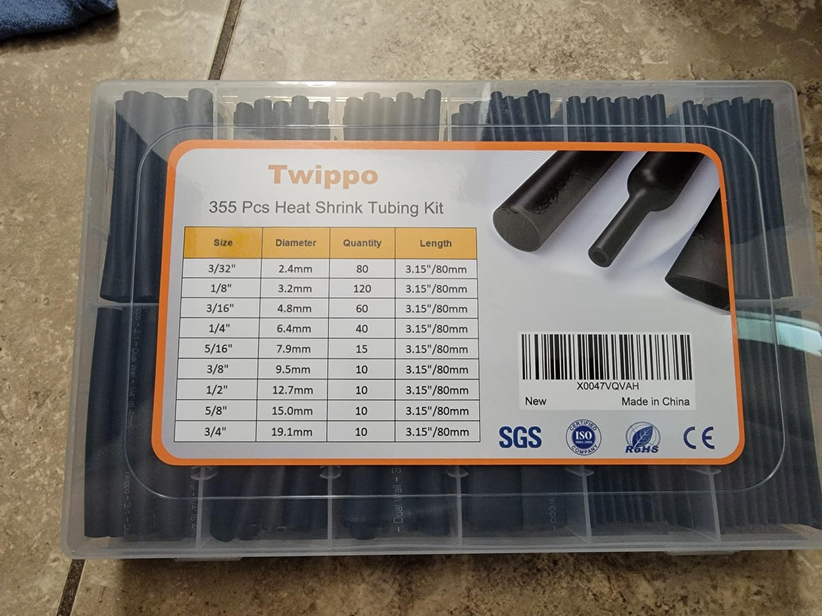 Heat Shrink Tubing Kit 355pcs Shrink Wrap Tube Waterproof Connectors | Marine Grade Electrical Wire Connector Heat Shrink Terminals - 3:1 Dual Wall Adhesive Lined - 3.15