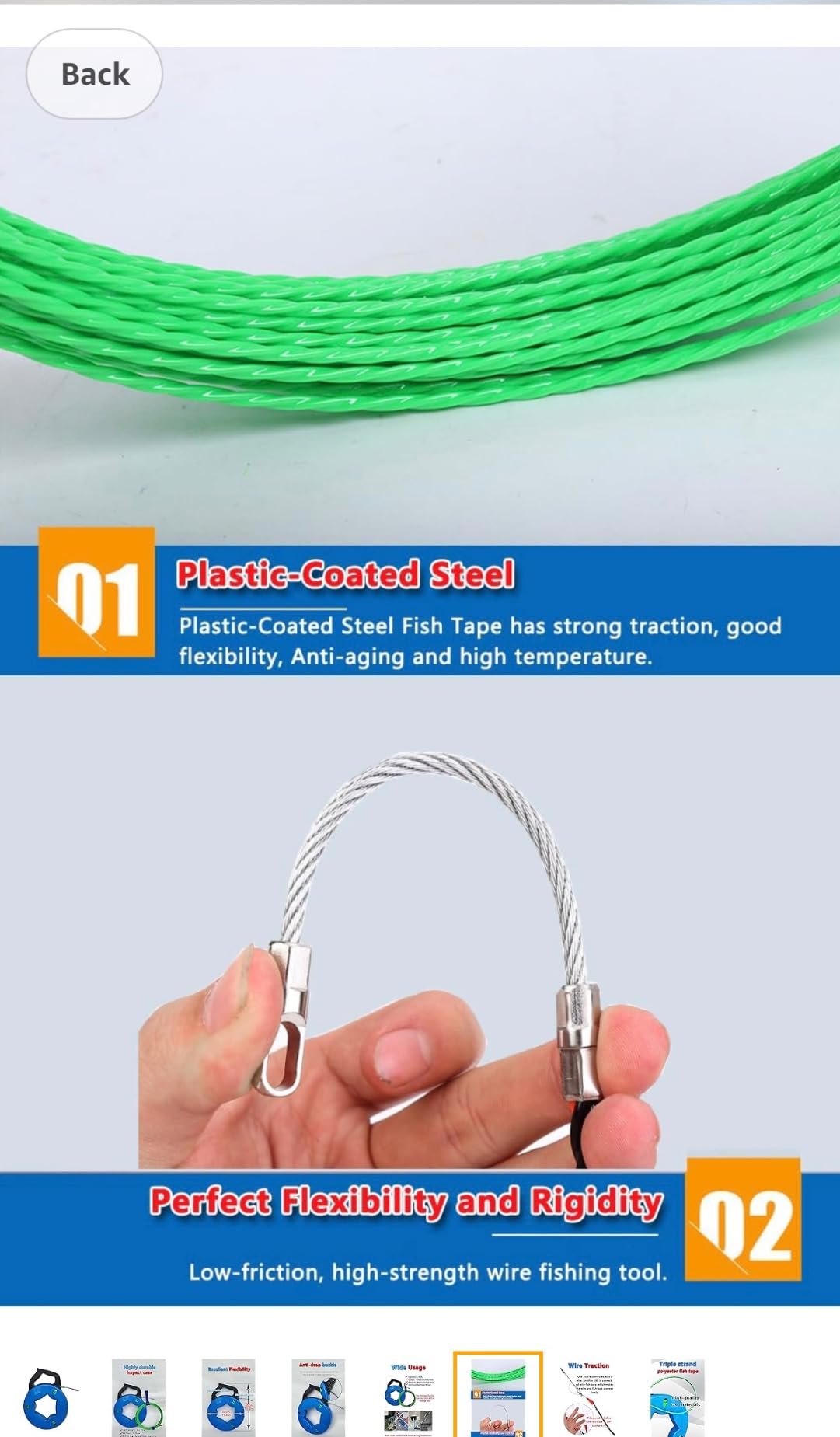fish tape wire puller 82FT Professional Flexible Wire Rodding Guide Kit for Electrical Wiring Installation with Storage Case[25M*4.5mm] customer photo 1