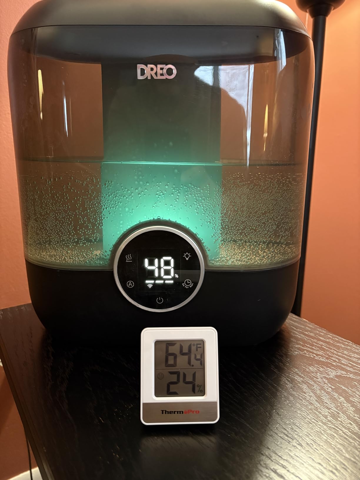 DREO 6L Smart Humidifiers for Bedroom, Large Room, 60H Runtime, Quiet 28dB | Top Fill Supersized Cool Mist Humidifier for Plants, Indoor, Home, Night Light, App/Touch/Voice Control, Ebony customer photo 1