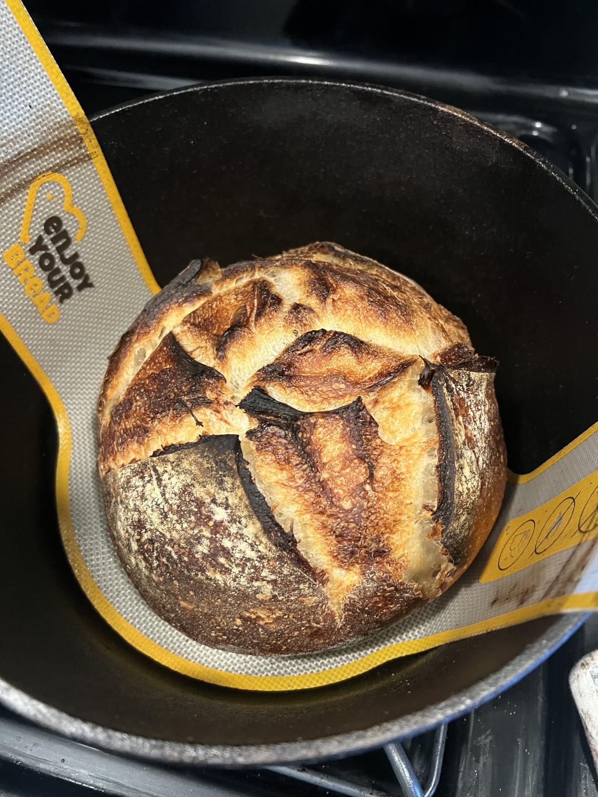 CRUSTLOVE 5 QT Pre-Seasoned Dutch Oven for Bread Baking with Lid and Kit | Dutch Oven for Sourdough Bread Baking and Supplies incl. Banneton, Bread Sling, Lame, Dough Whisk & Guide, Cast Iron Pot Set customer photo 2