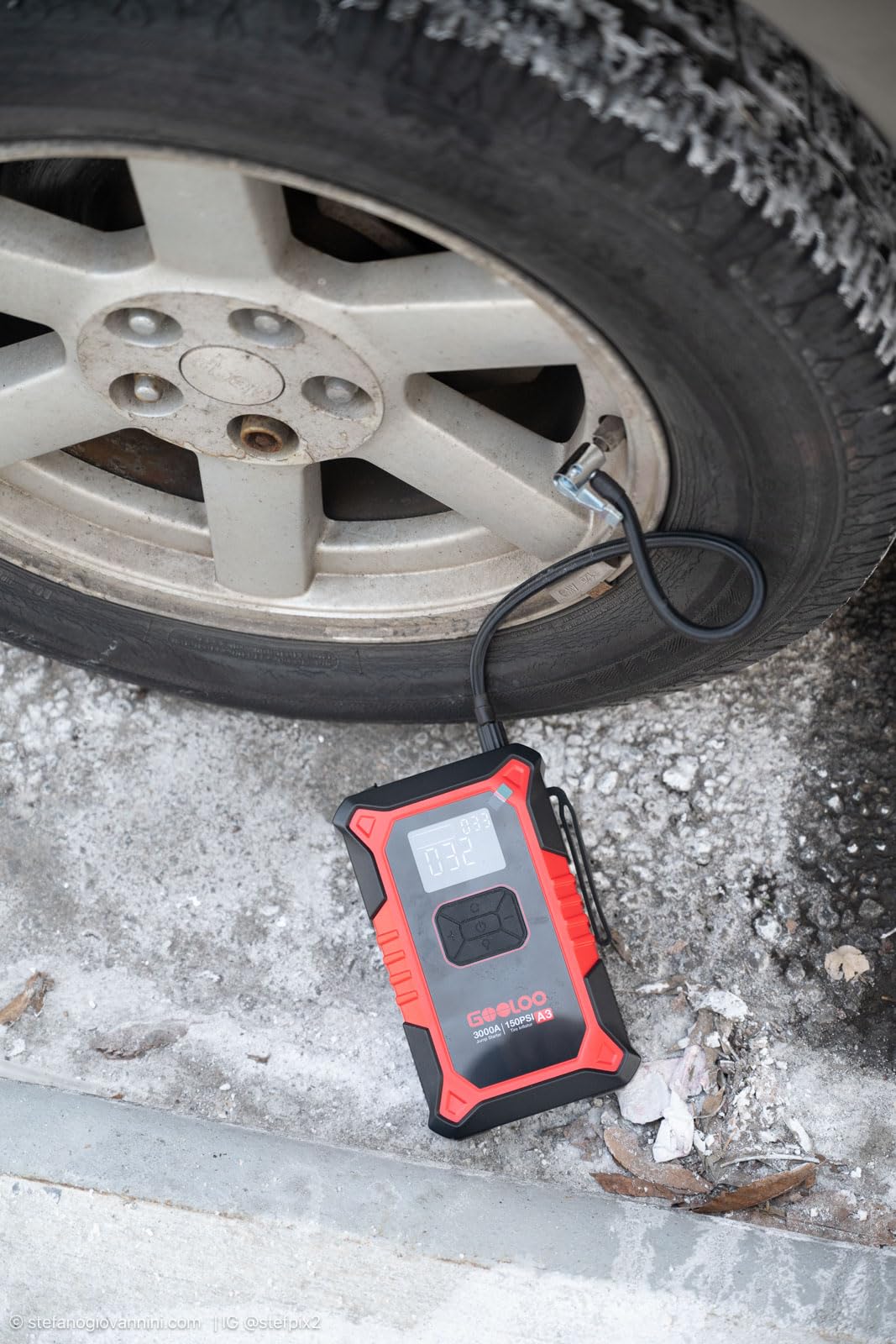 GOOLOO A3 12V 3000A Portable Jump Starter with Air Compressor | Supersafe Car Battery Booster Pack (9L Gas/6.5L Diesel) - BOOST for Dead Battery - 150 PSI Auto-Off Tire Inflator - LED Light customer photo 1